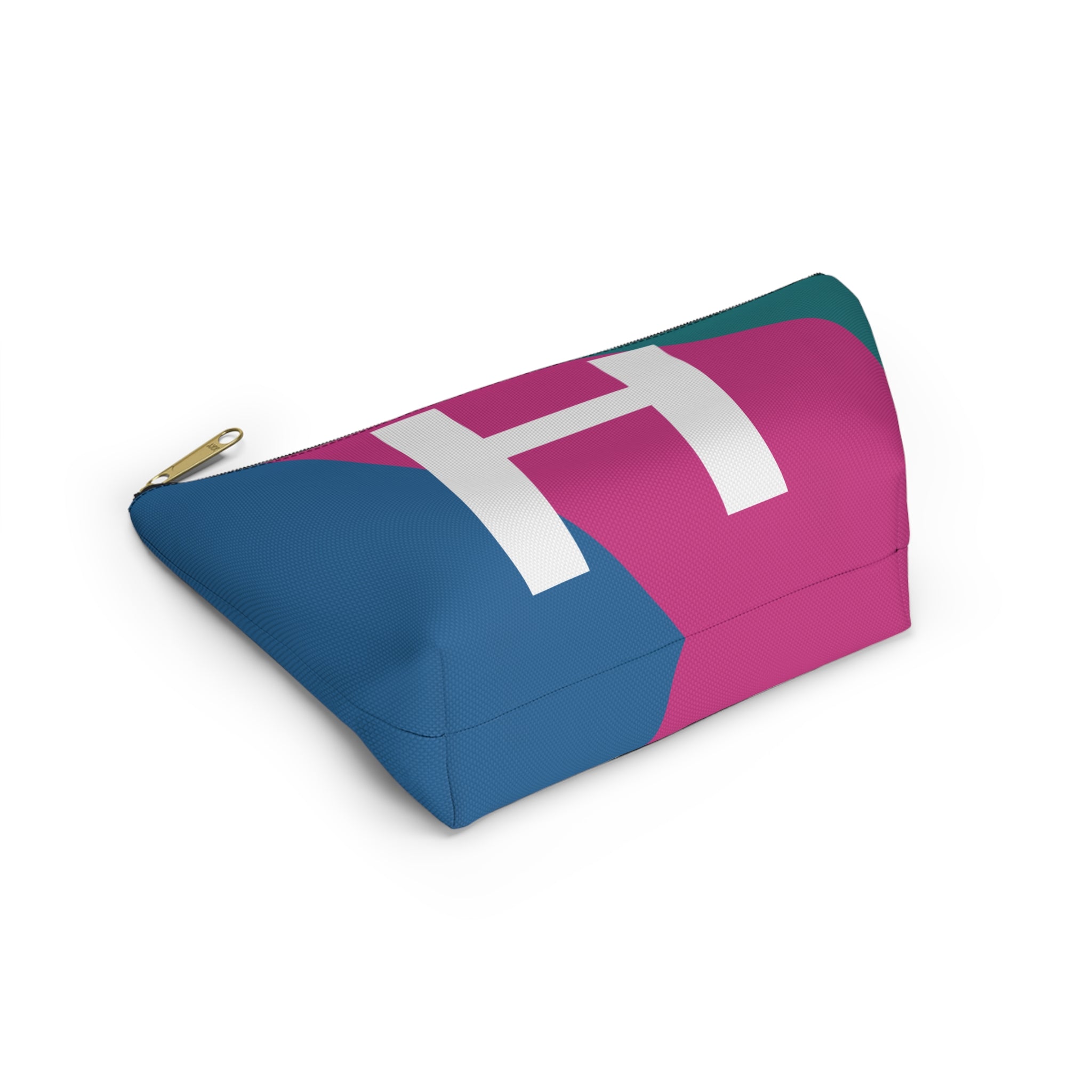 Initials Colorblock Accessory Pouch — Monogram H T-Bottom Cosmetic Bag