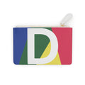 Intials D Mini Clutch — Colorblock Monogram Wristlet Wallet