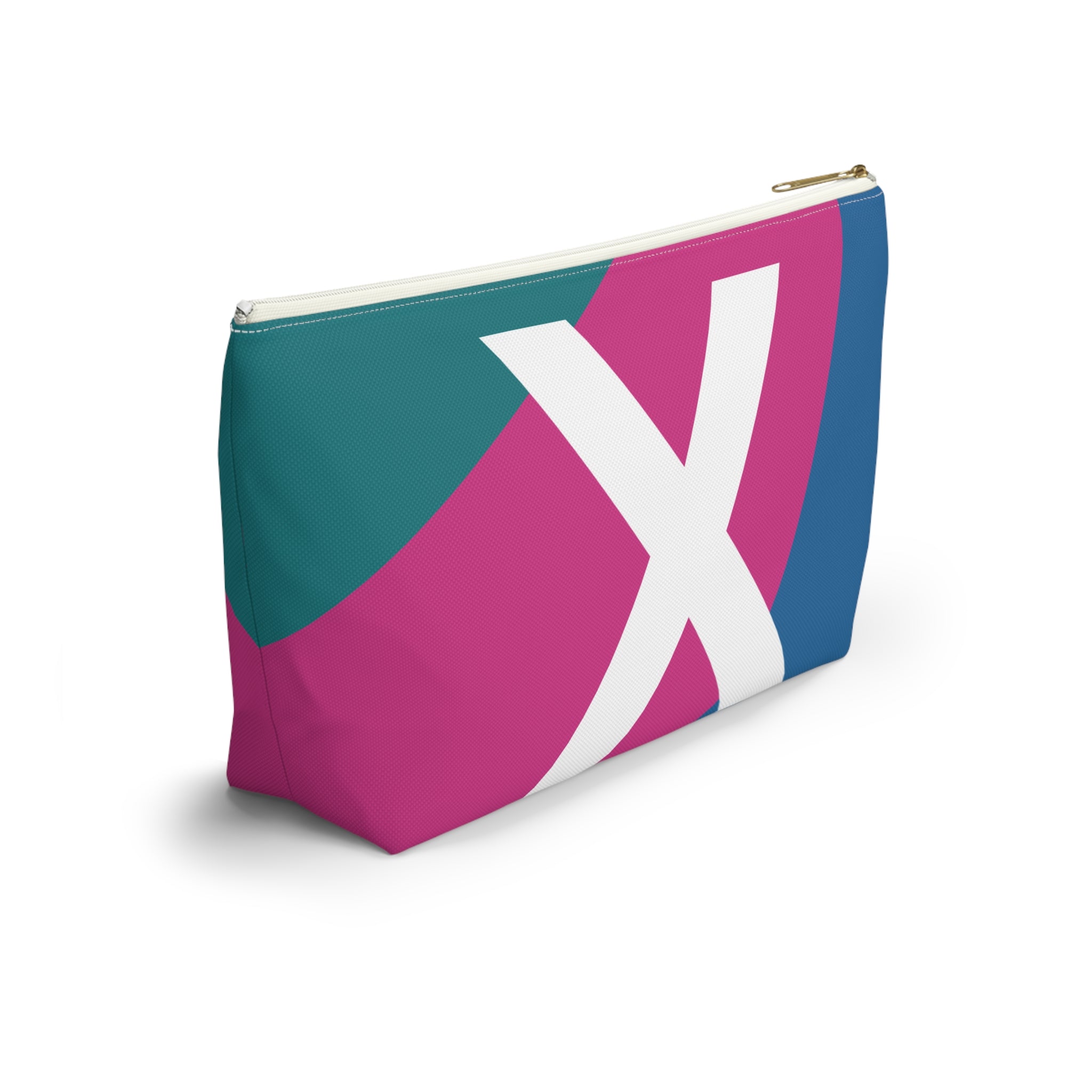 Initials Colorblock Accessory Pouch — Monogram X T-Bottom Cosmetic Bag