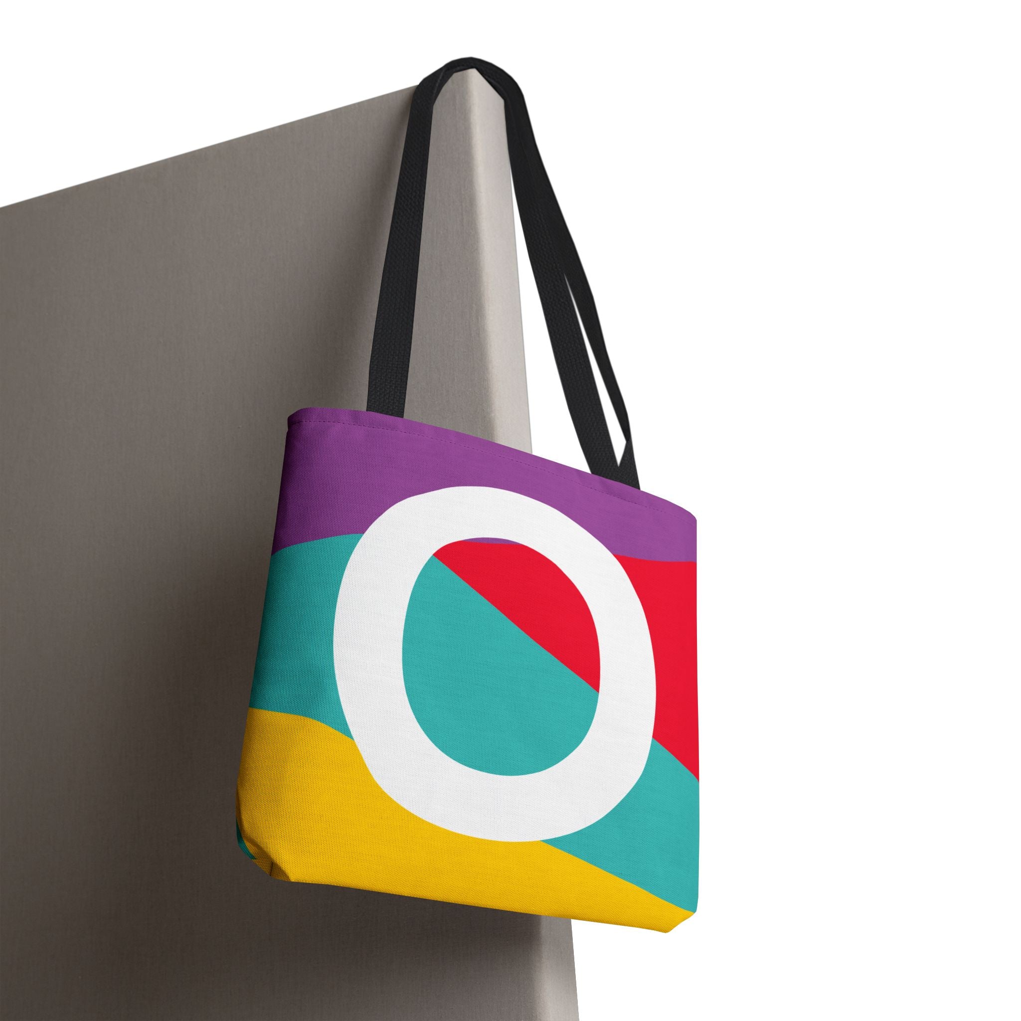 Monogram 'O' Colorblock Tote Bag — Personalized Initial O Shoulder Tote