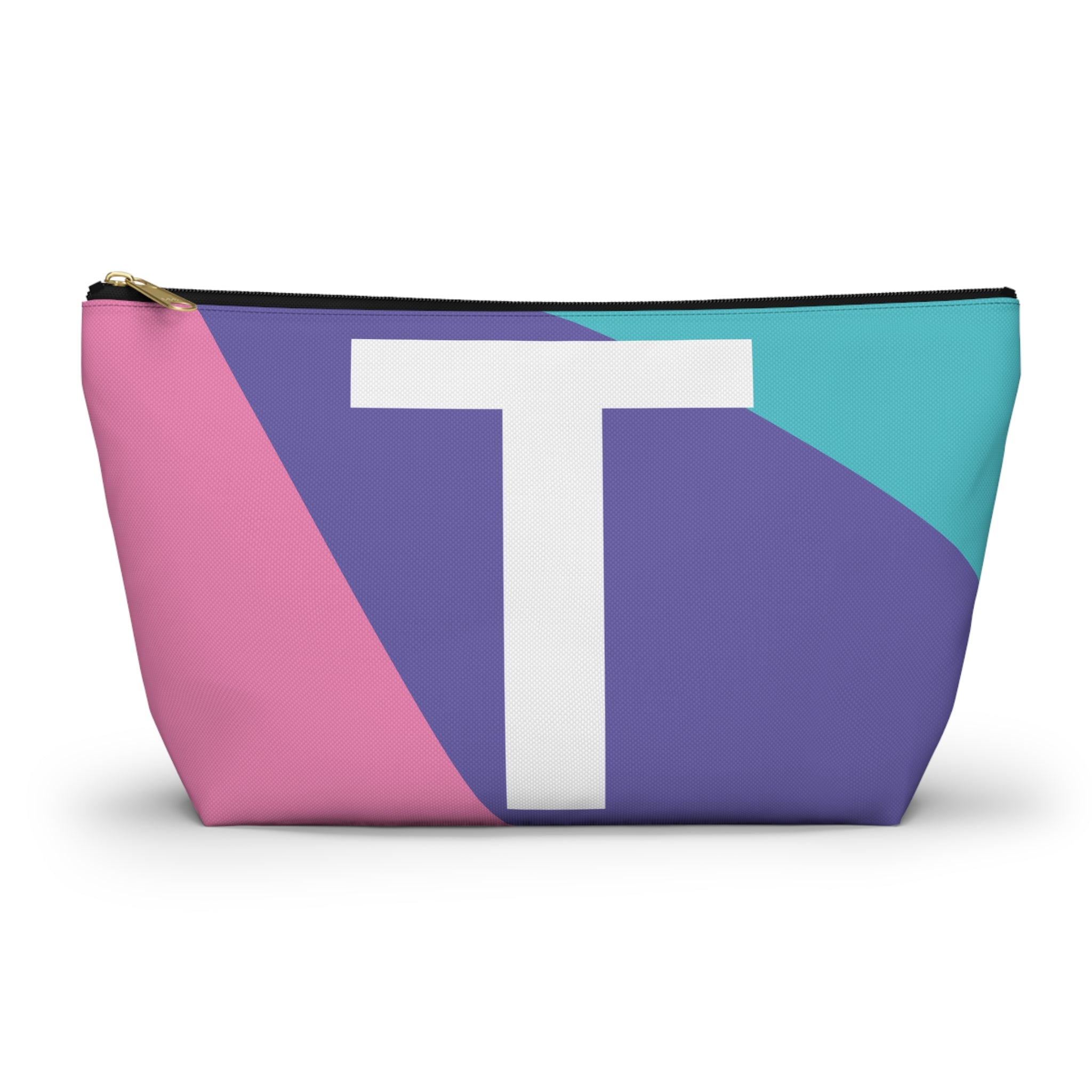 Initials Colorblock Accessory Pouch — Monogram T T-Bottom Cosmetic Bag