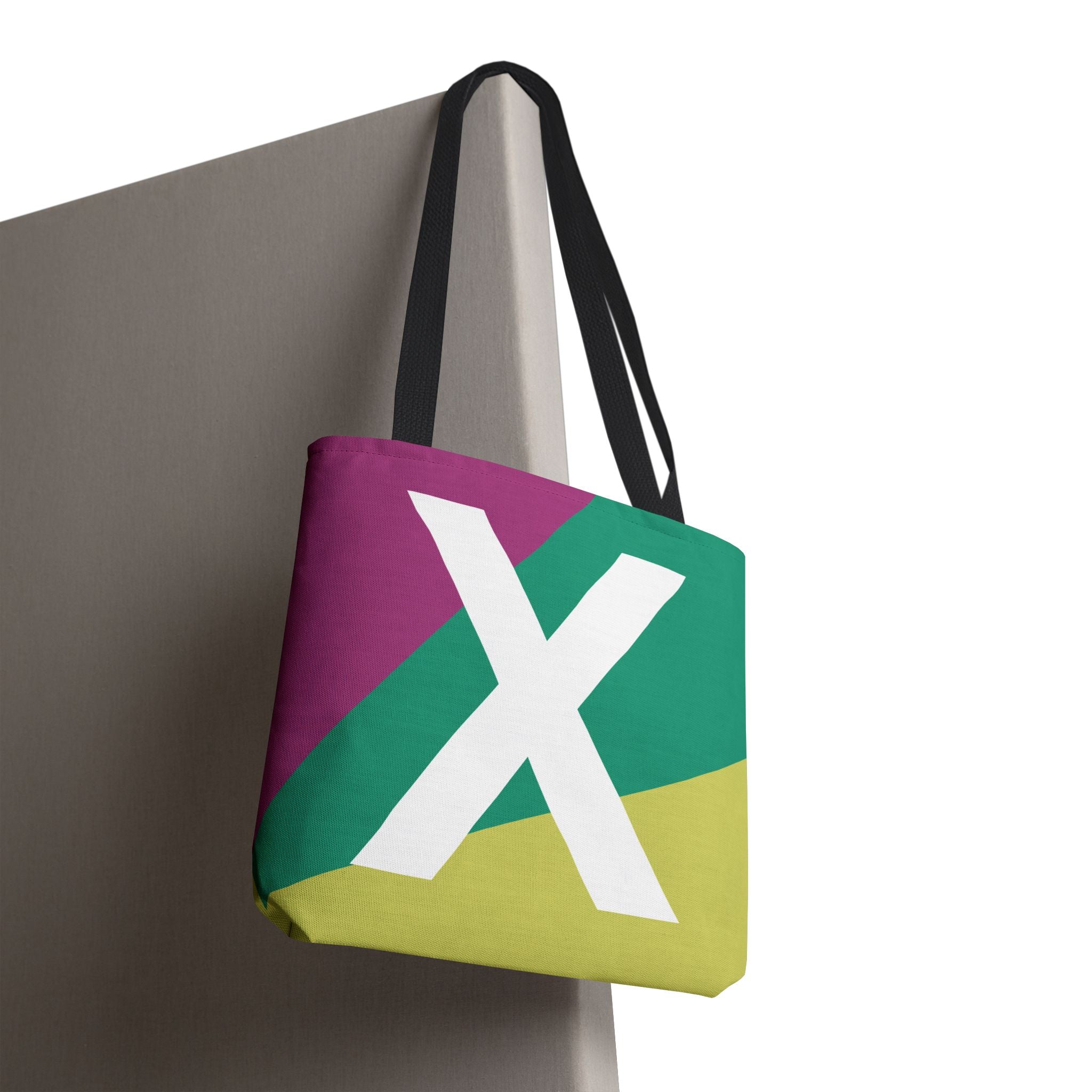 Monogram 'X' Colorblock Tote Bag — Personalized Initial X Shoulder Tote