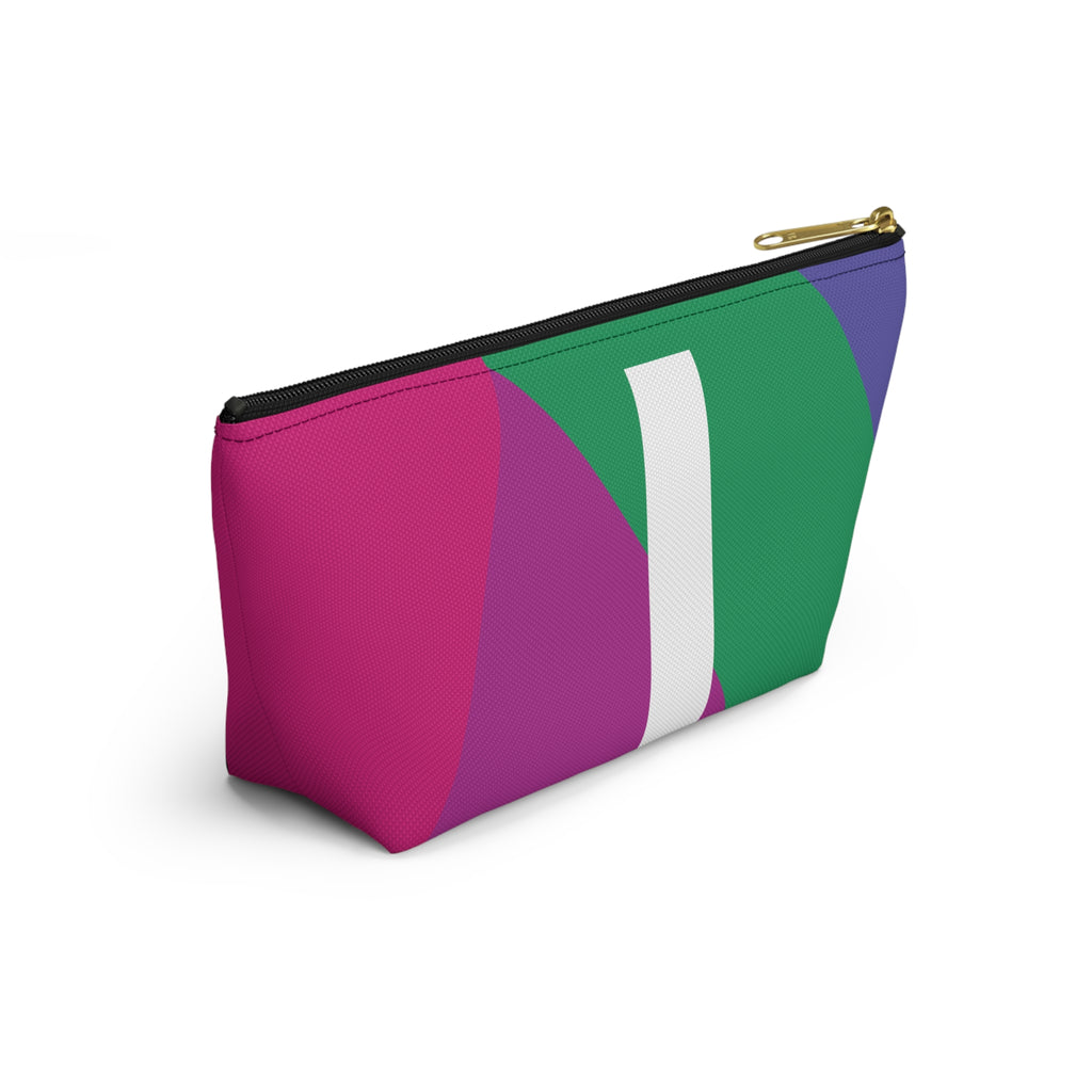 Initials Colorblock Accessory Pouch — Monogram I T-Bottom Cosmetic Bag