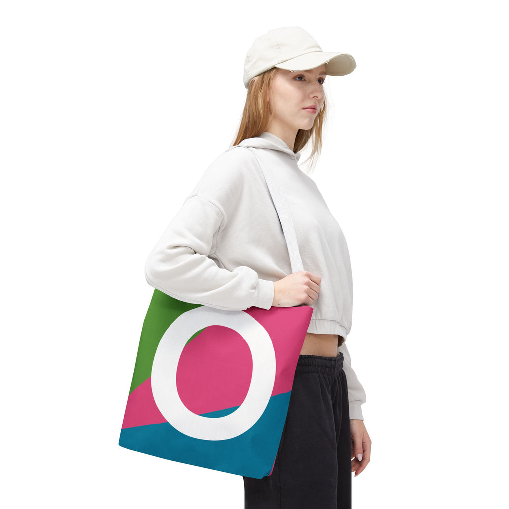 Monogram 'O' Colorblock Tote Bag — Personalized Initial O Shoulder Tote