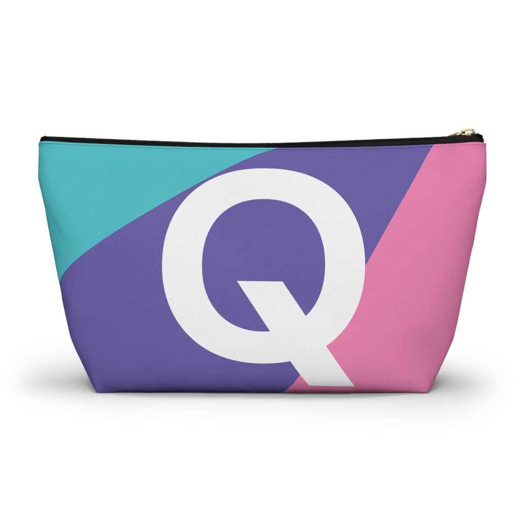 Colorblock Accessory Pouch — Monogram Q T-Bottom Cosmetic Bag