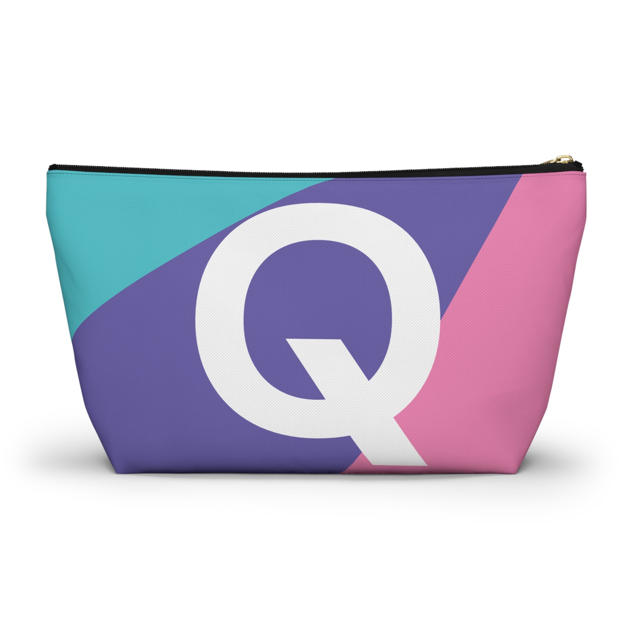 Colorblock Accessory Pouch — Monogram Q T-Bottom Cosmetic Bag