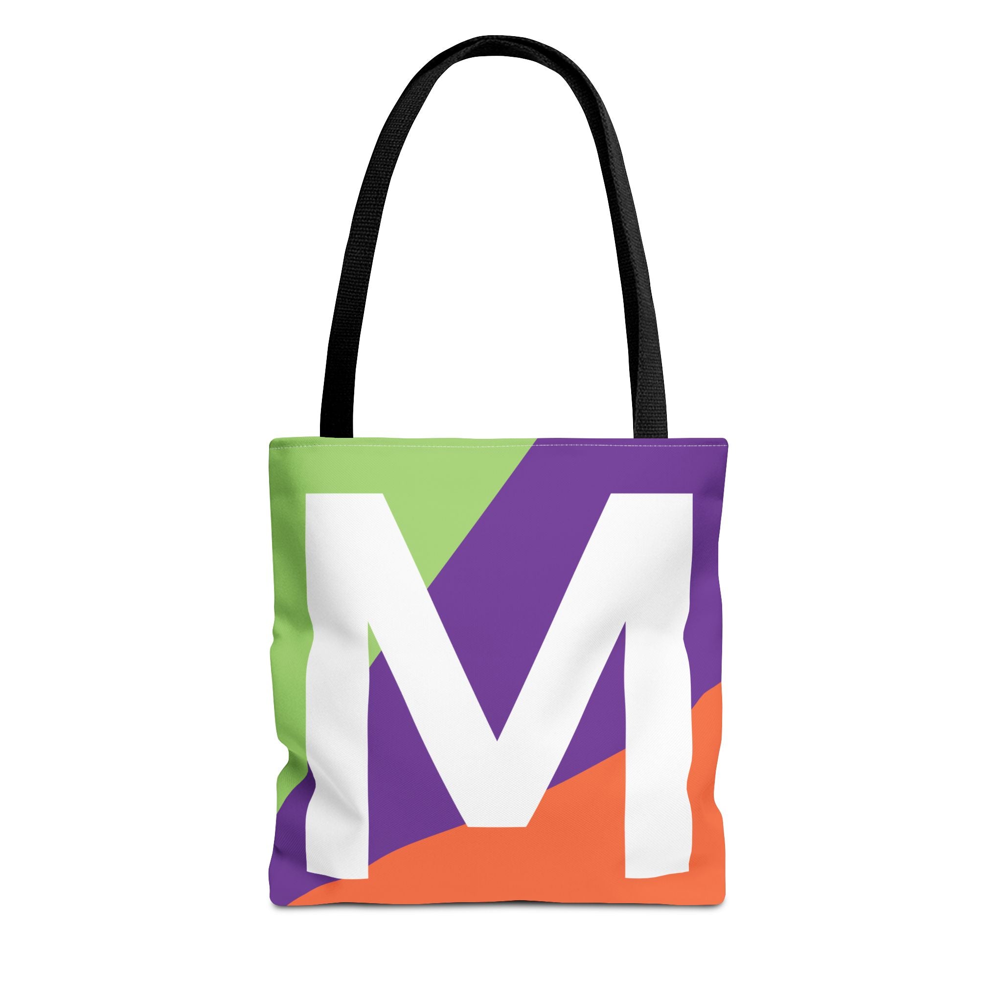 Monogram 'M' Colorblock Tote Bag — Personalized Initial M Shoulder Tote