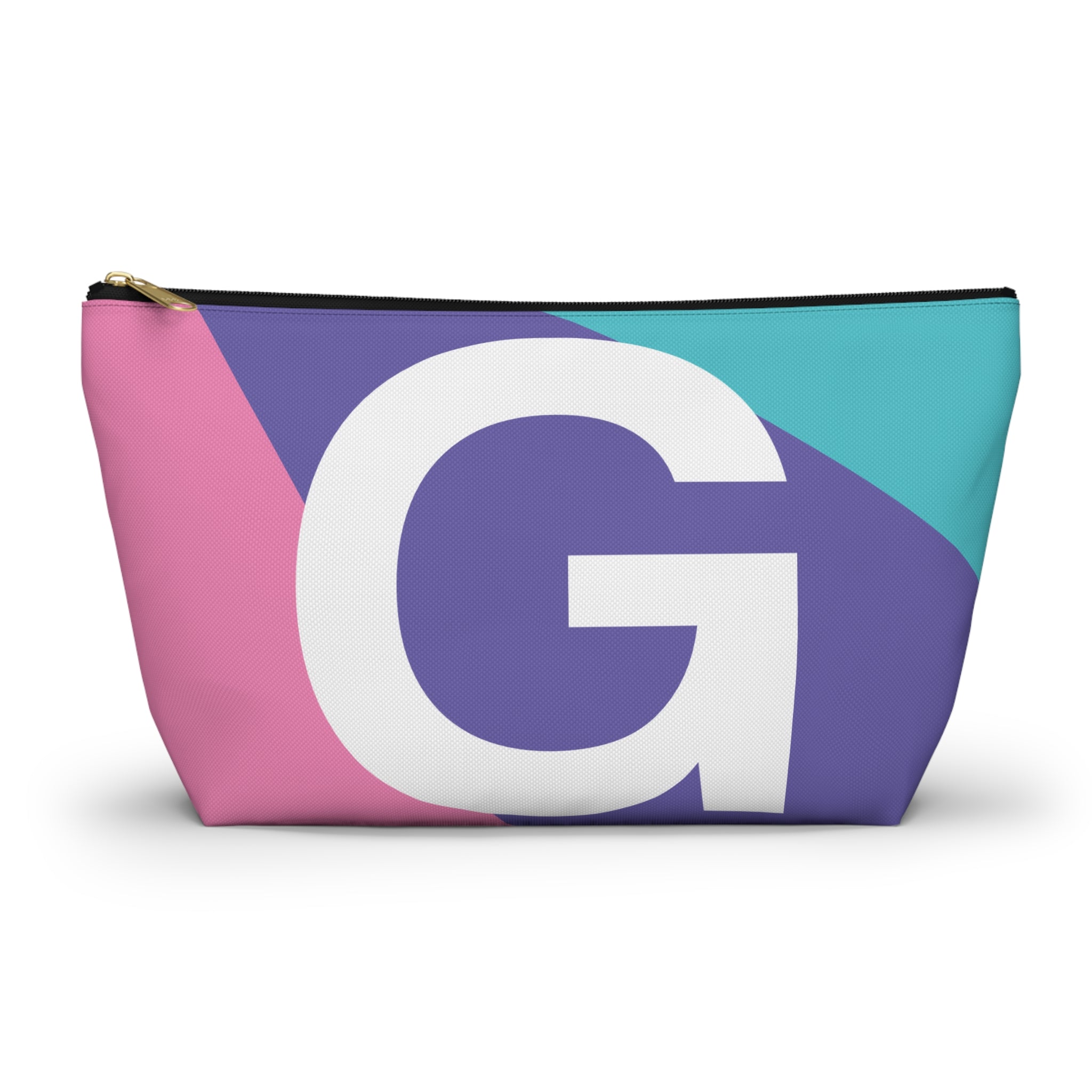 Initials Colorblock Accessory Pouch — Monogram G T-Bottom Cosmetic Bag