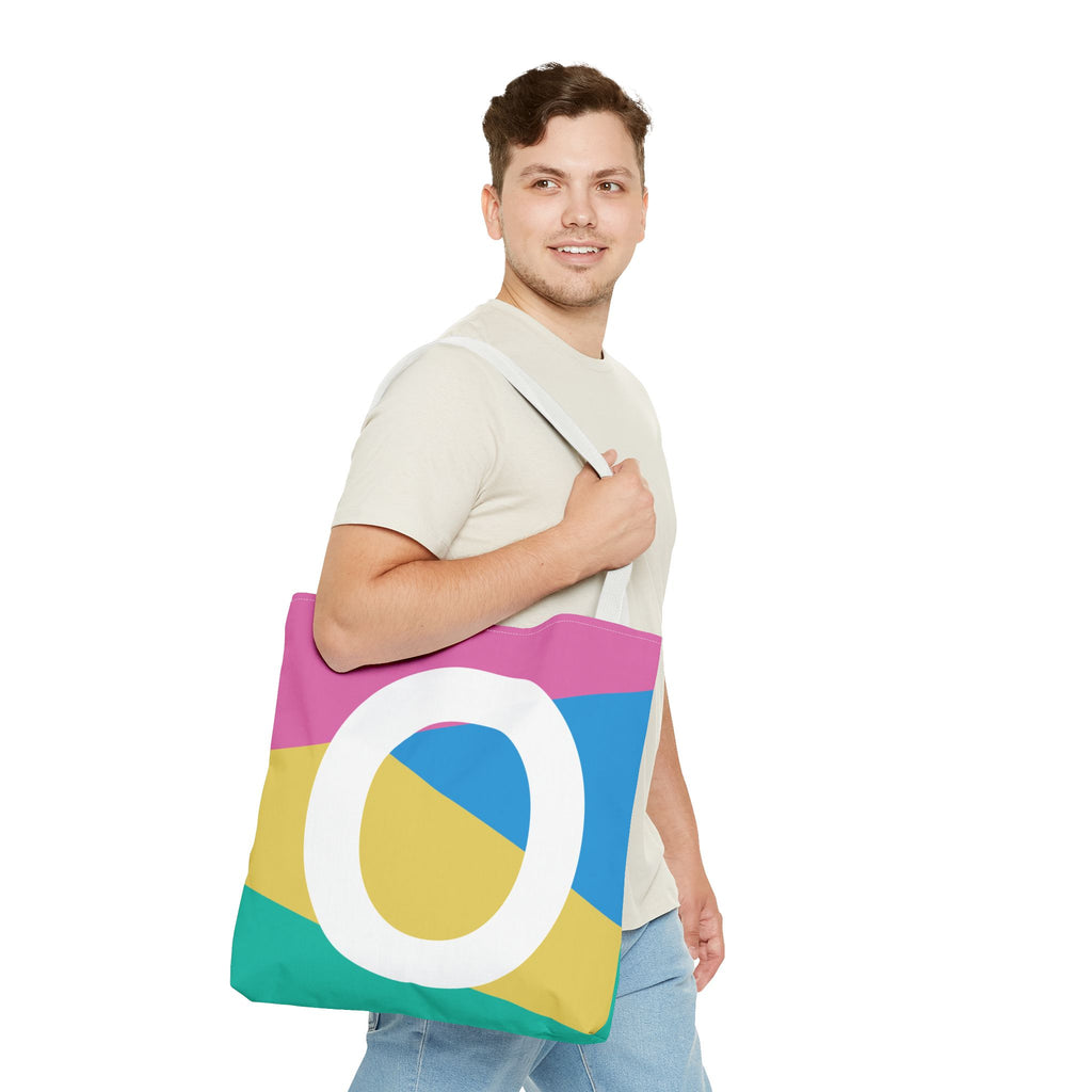 Monogram 'O' Colorblock Tote Bag — Personalized Initial O Shoulder Tote