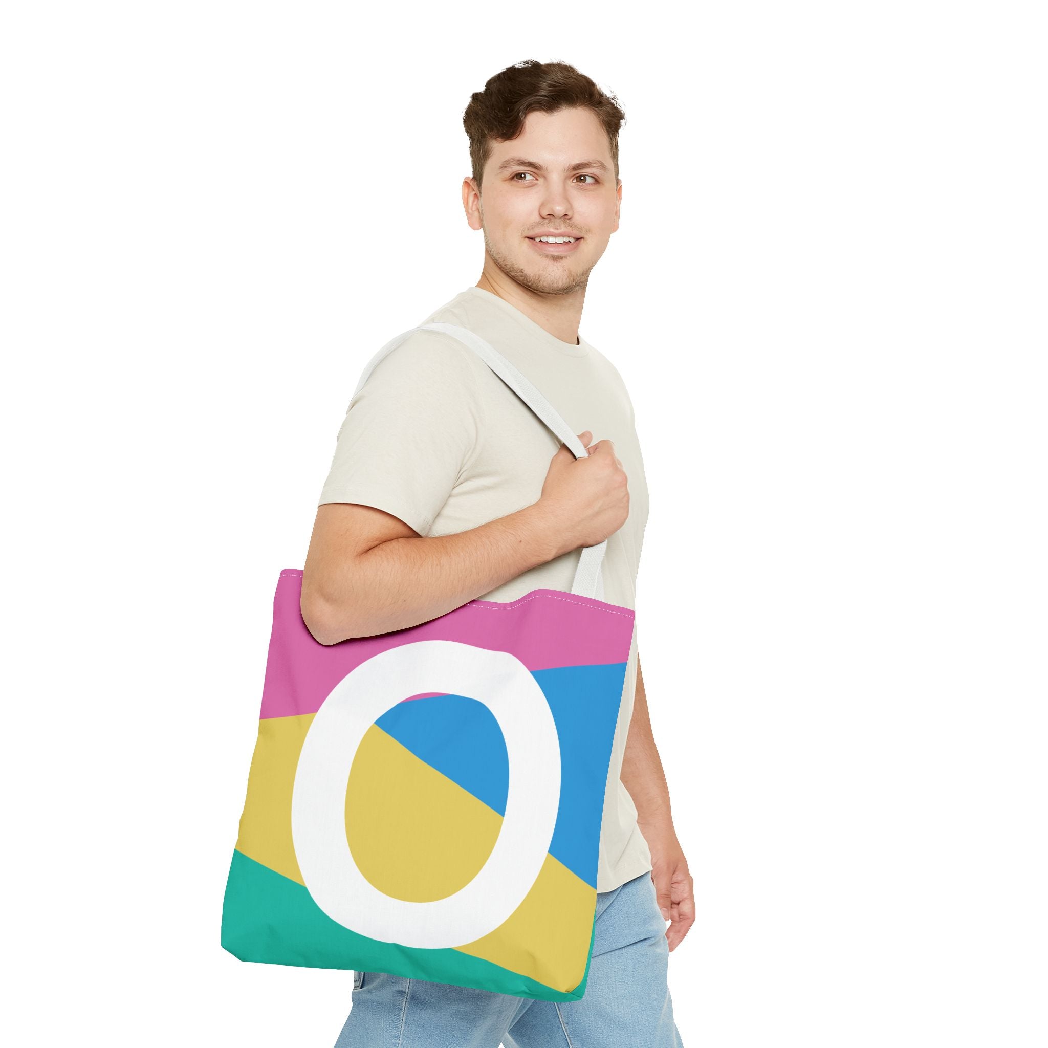 Monogram 'O' Colorblock Tote Bag — Personalized Initial O Shoulder Tote