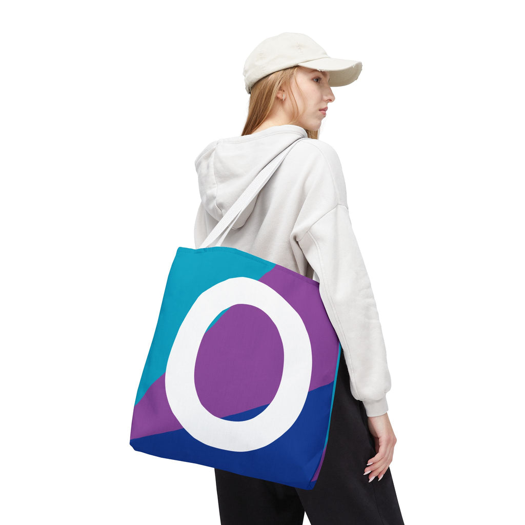 Monogram 'O' Colorblock Tote Bag — Personalized Initial O Shoulder Tote