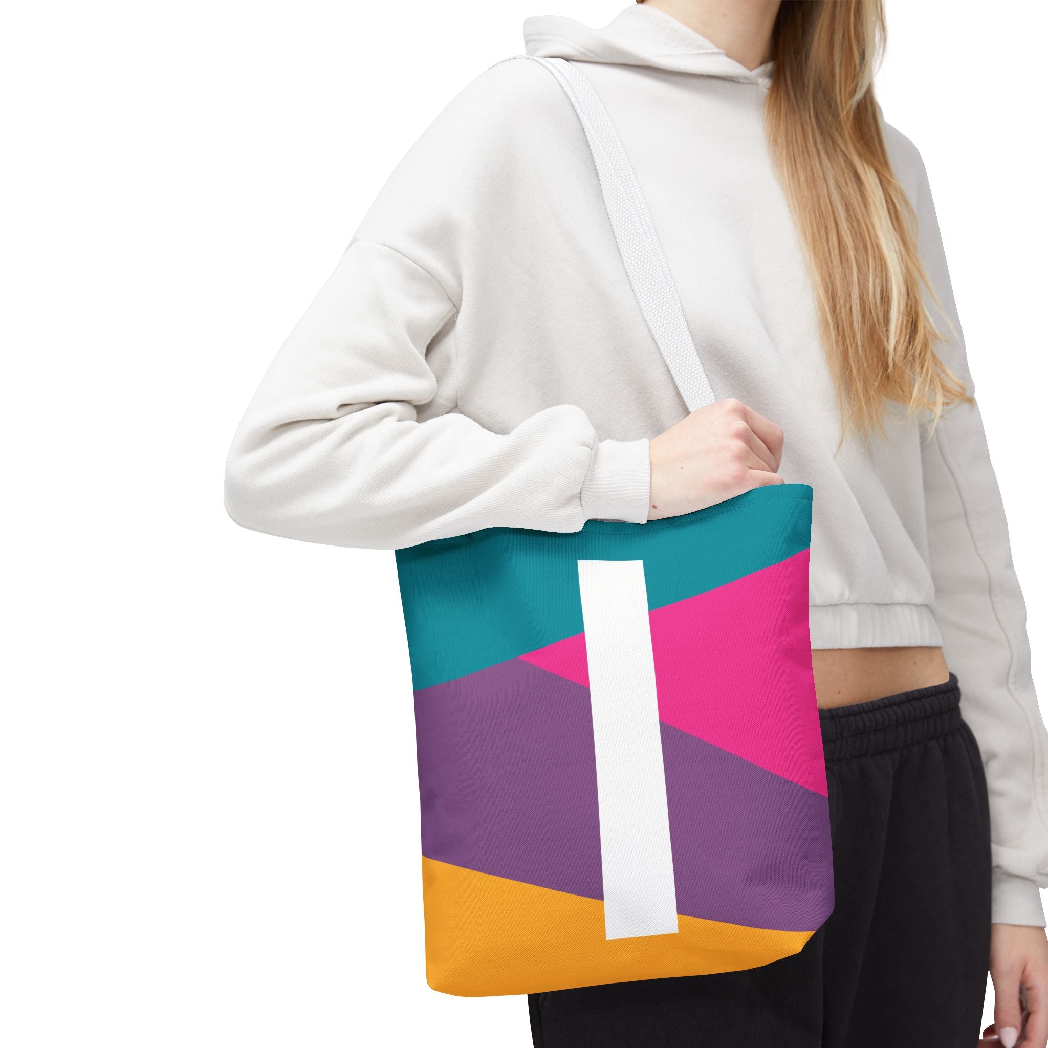 Monogram 'I' Colorblock Tote Bag — Personalized Initial I Shoulder Tote