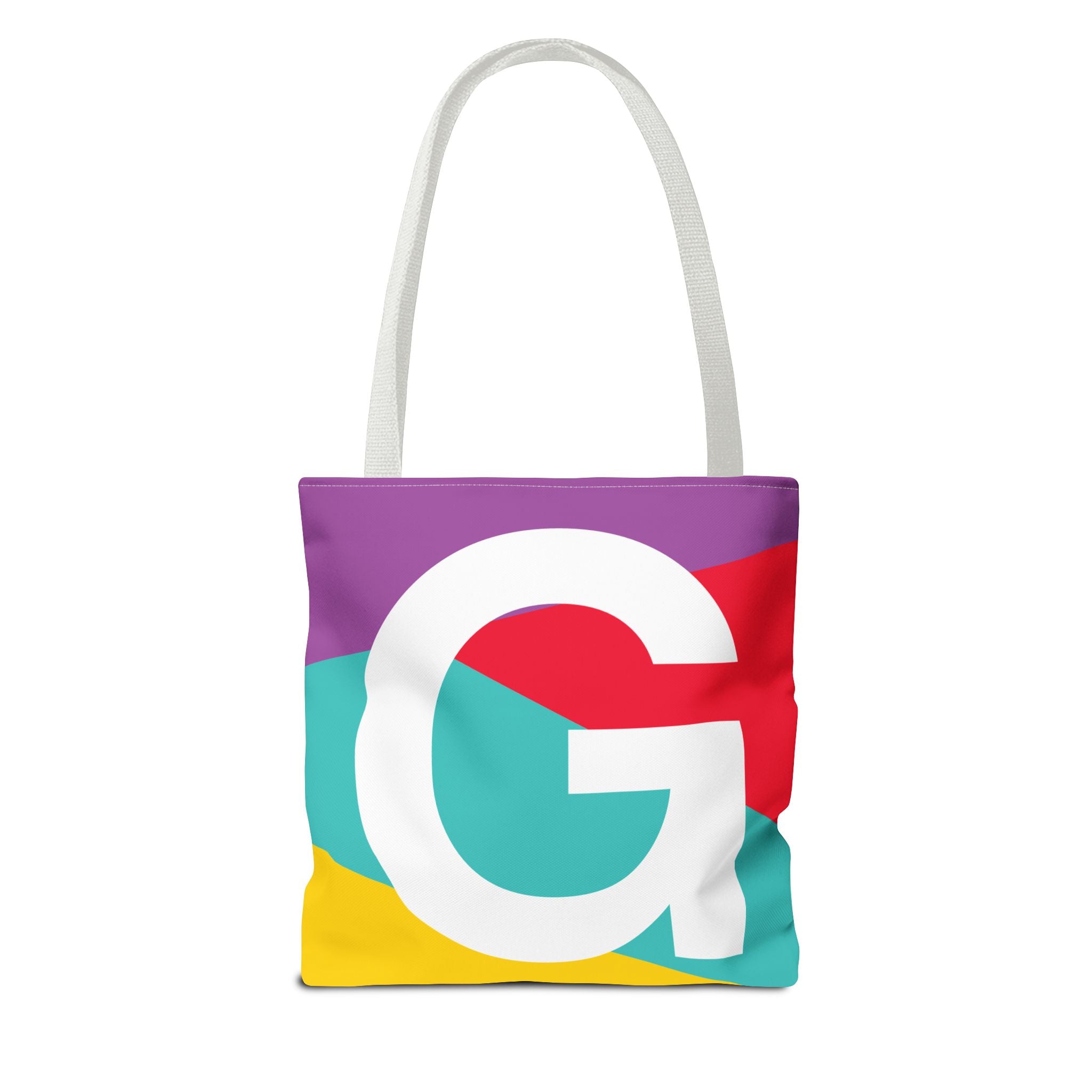 Monogram 'G' Colorblock Tote Bag — Personalized Initial G Shoulder Tote