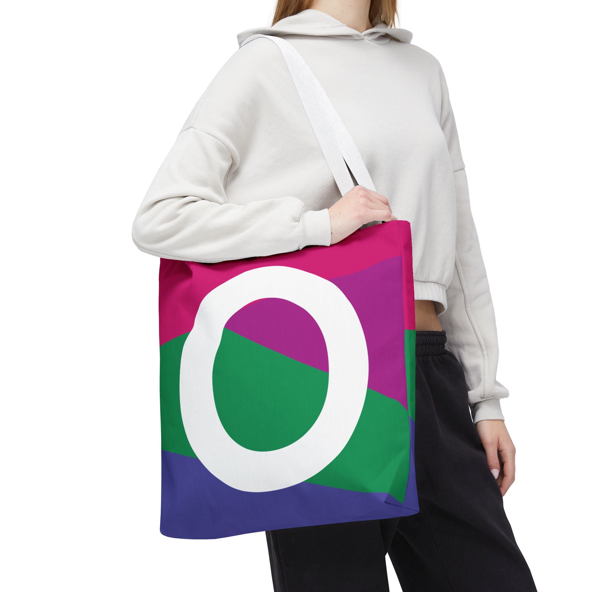 Monogram 'O' Colorblock Tote Bag — Personalized Initial O Shoulder Tote