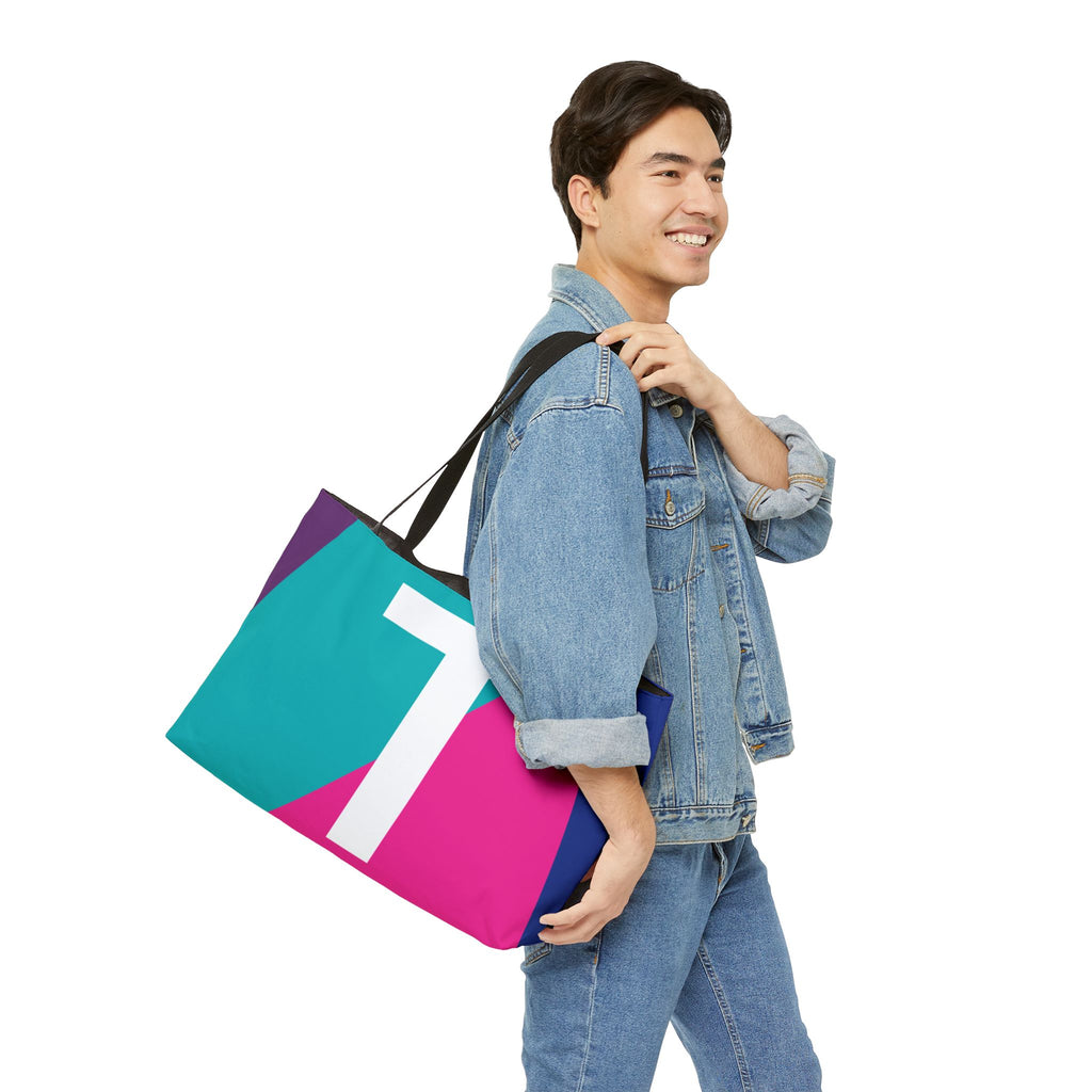 Personalized 'T' Colorblock Tote Bag — Monogram Weekender Tote