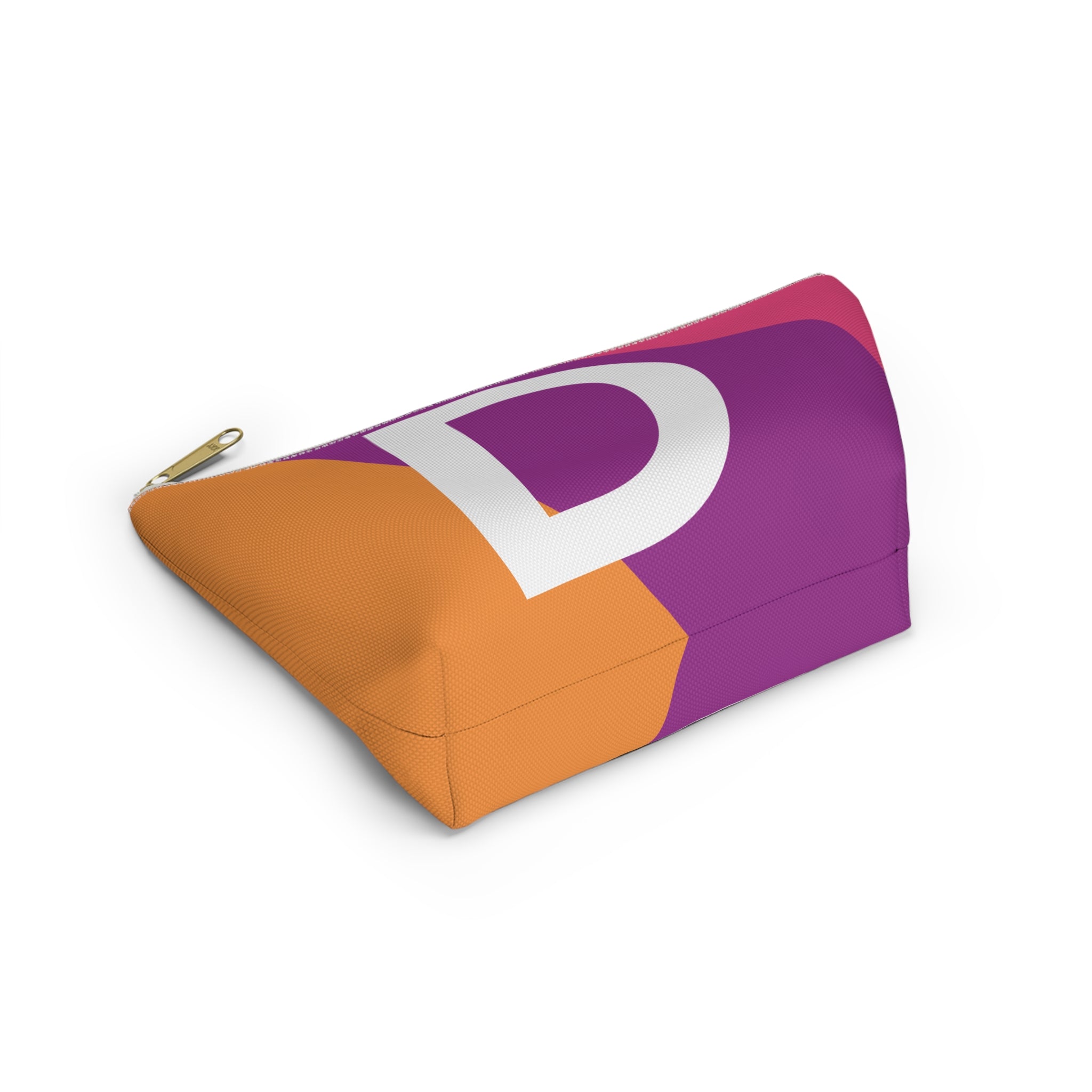 Initials Colorblock Accessory Pouch — Monogram D T-Bottom Cosmetic Bag