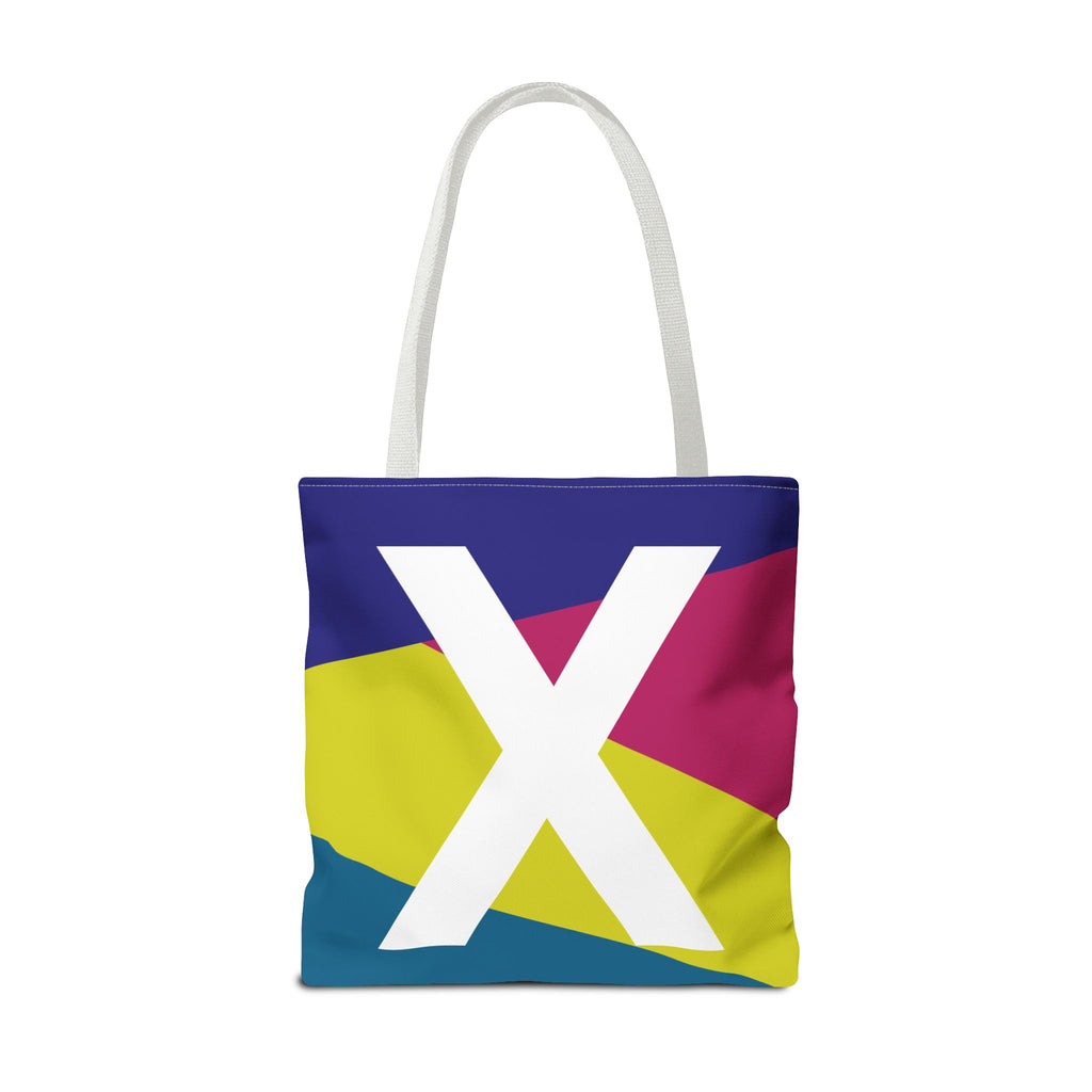 Monogram 'X' Colorblock Tote Bag — Personalized Initial X Shoulder Tote