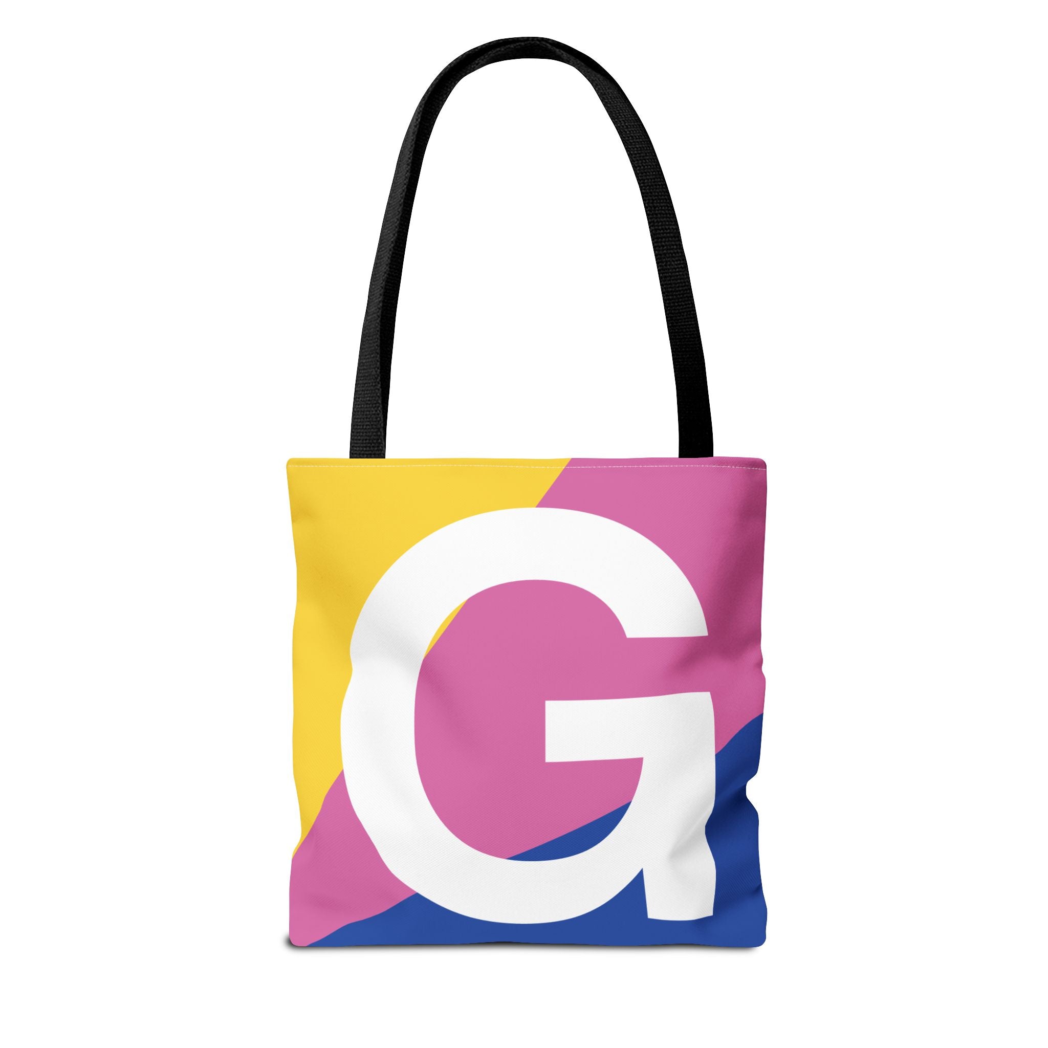 Monogram 'G' Colorblock Tote Bag — Personalized Initial G Shoulder Tote