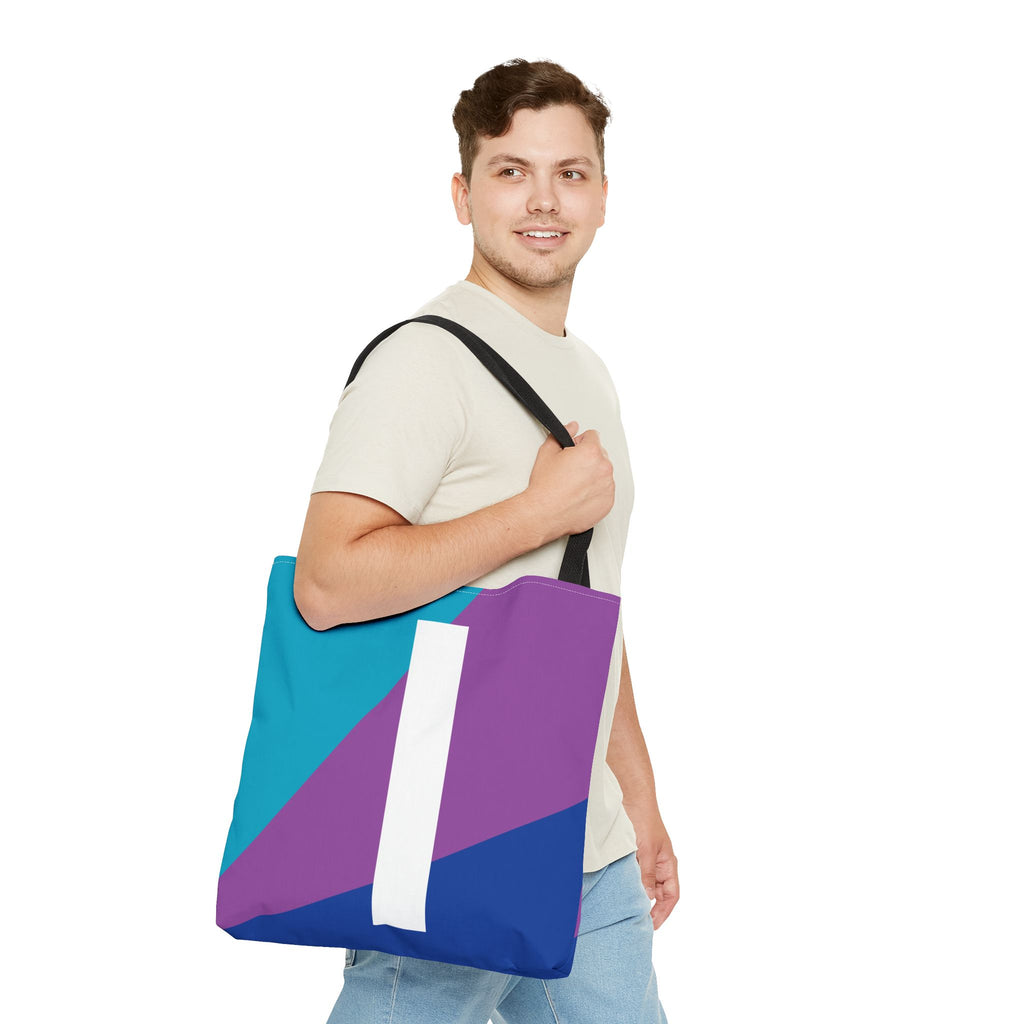 Monogram 'I' Colorblock Tote Bag — Personalized Initial I Shoulder Tote
