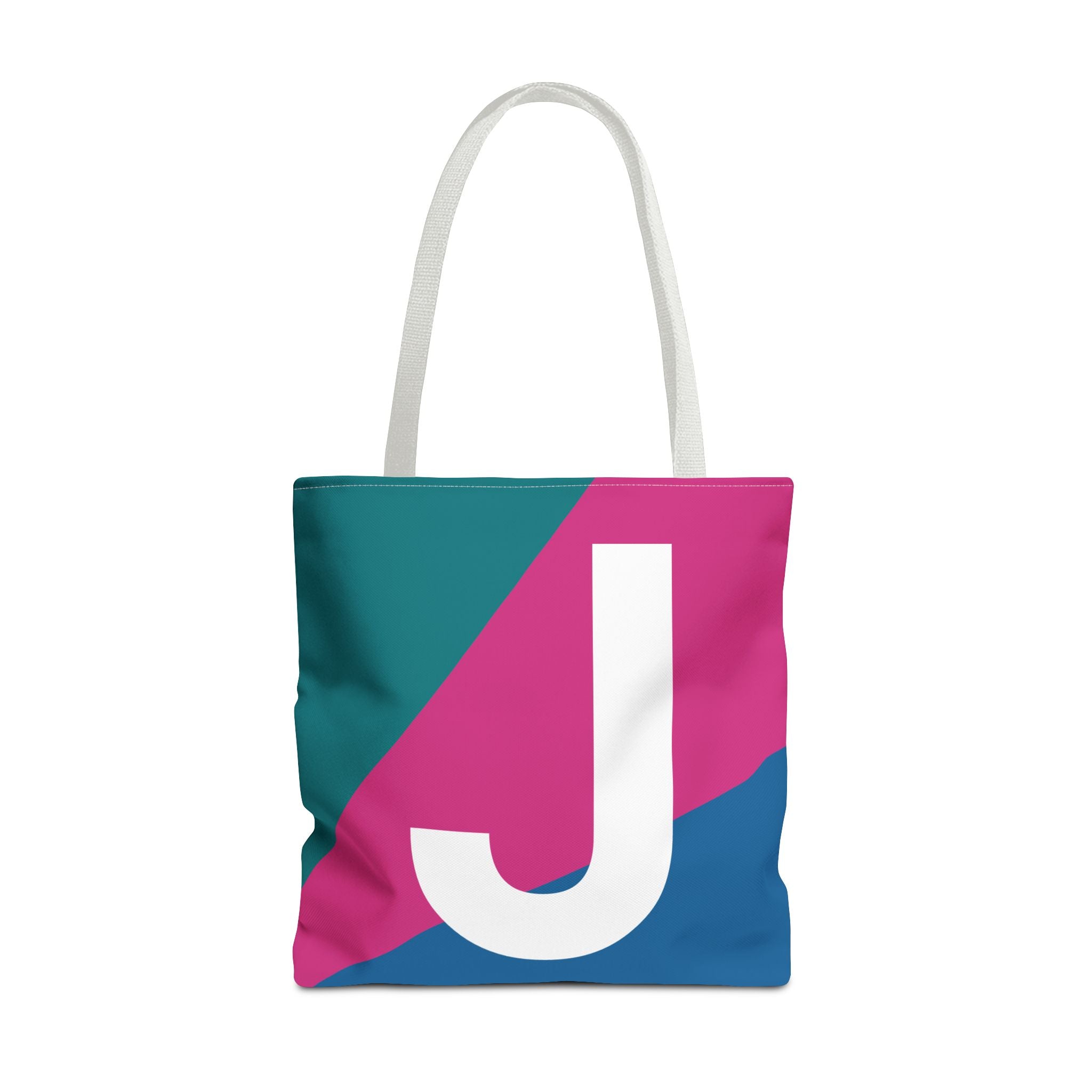Monogram 'J' Colorblock Tote Bag — Personalized Initial J Shoulder Tote