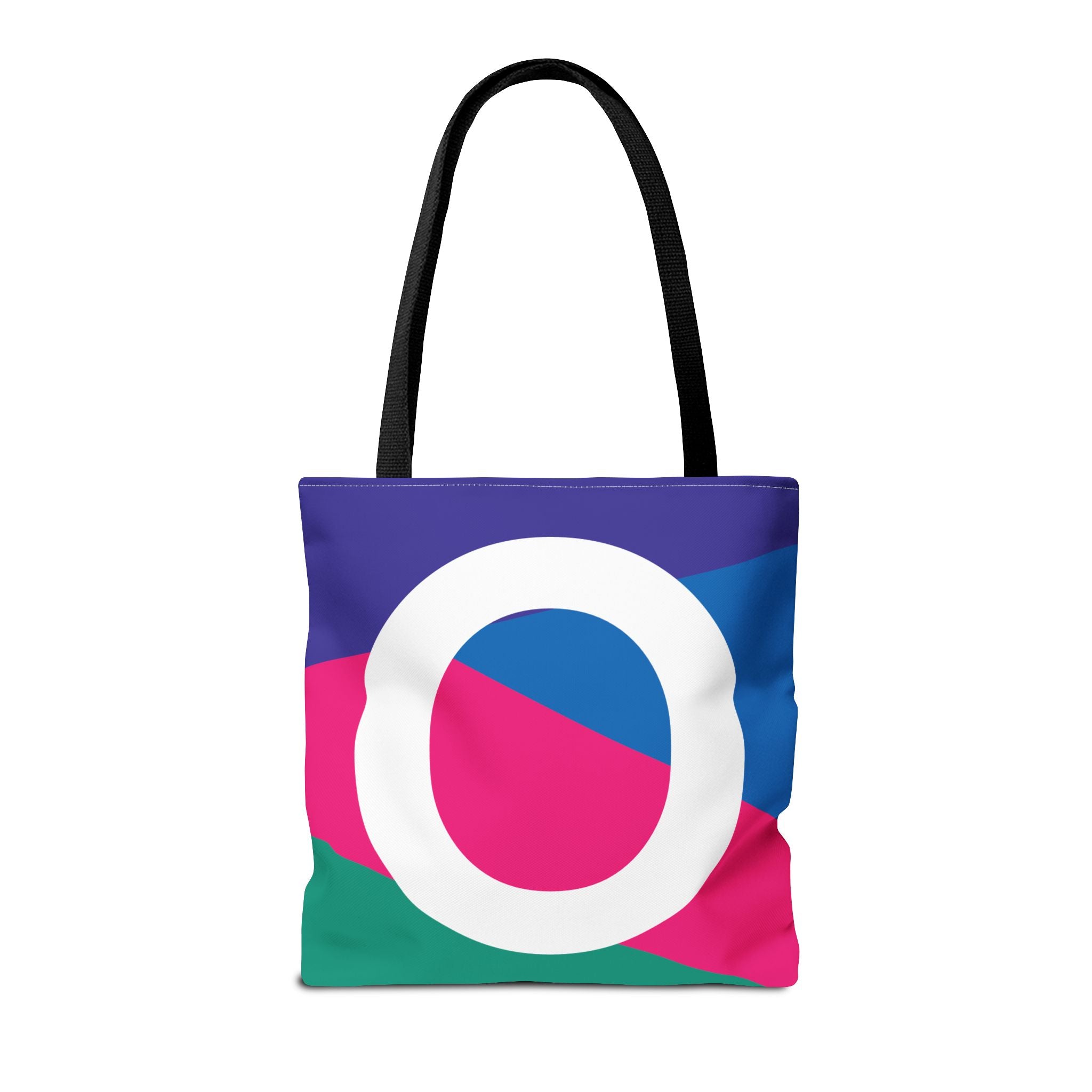 Monogram 'O' Colorblock Tote Bag — Personalized Initial O Shoulder Tote