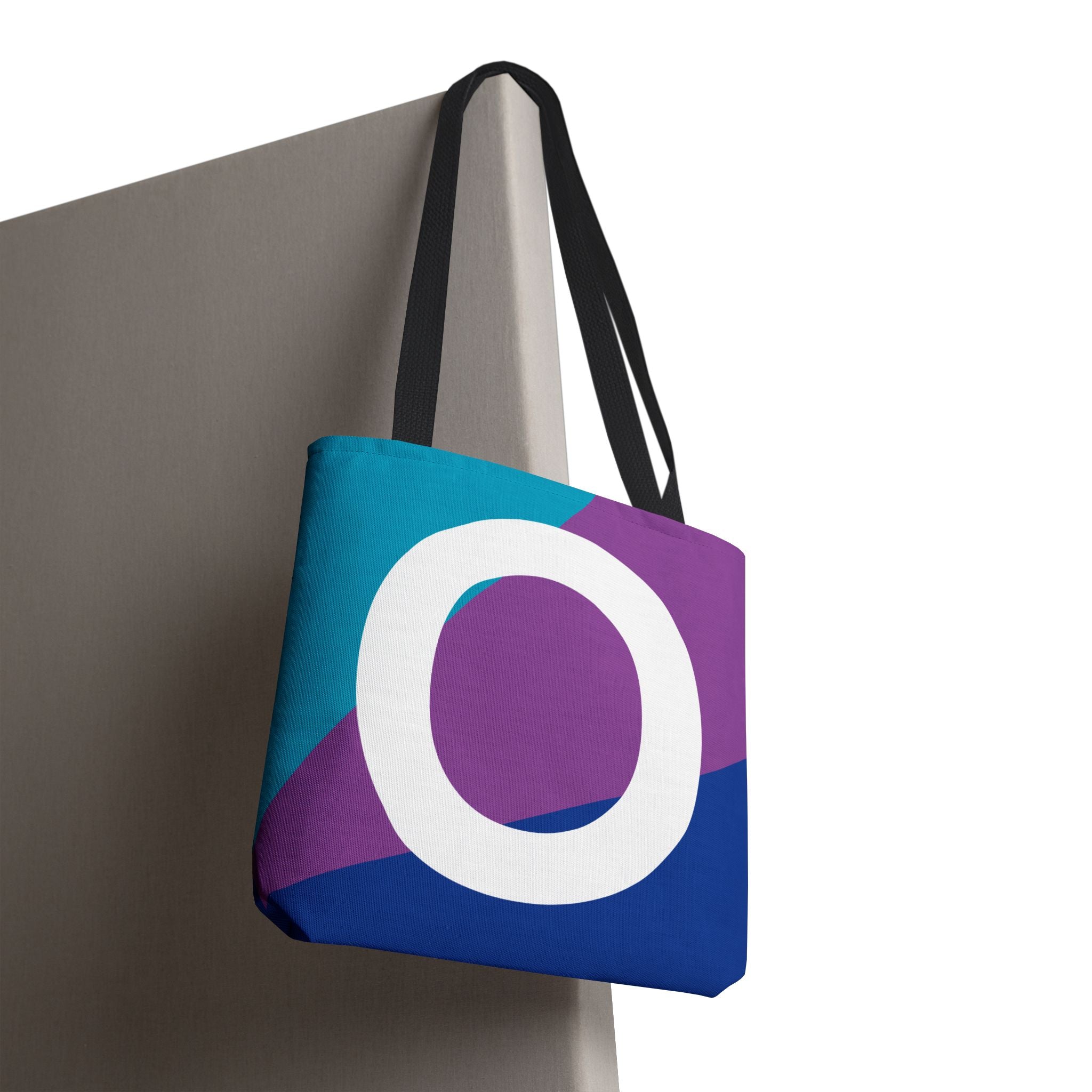 Monogram 'O' Colorblock Tote Bag — Personalized Initial O Shoulder Tote