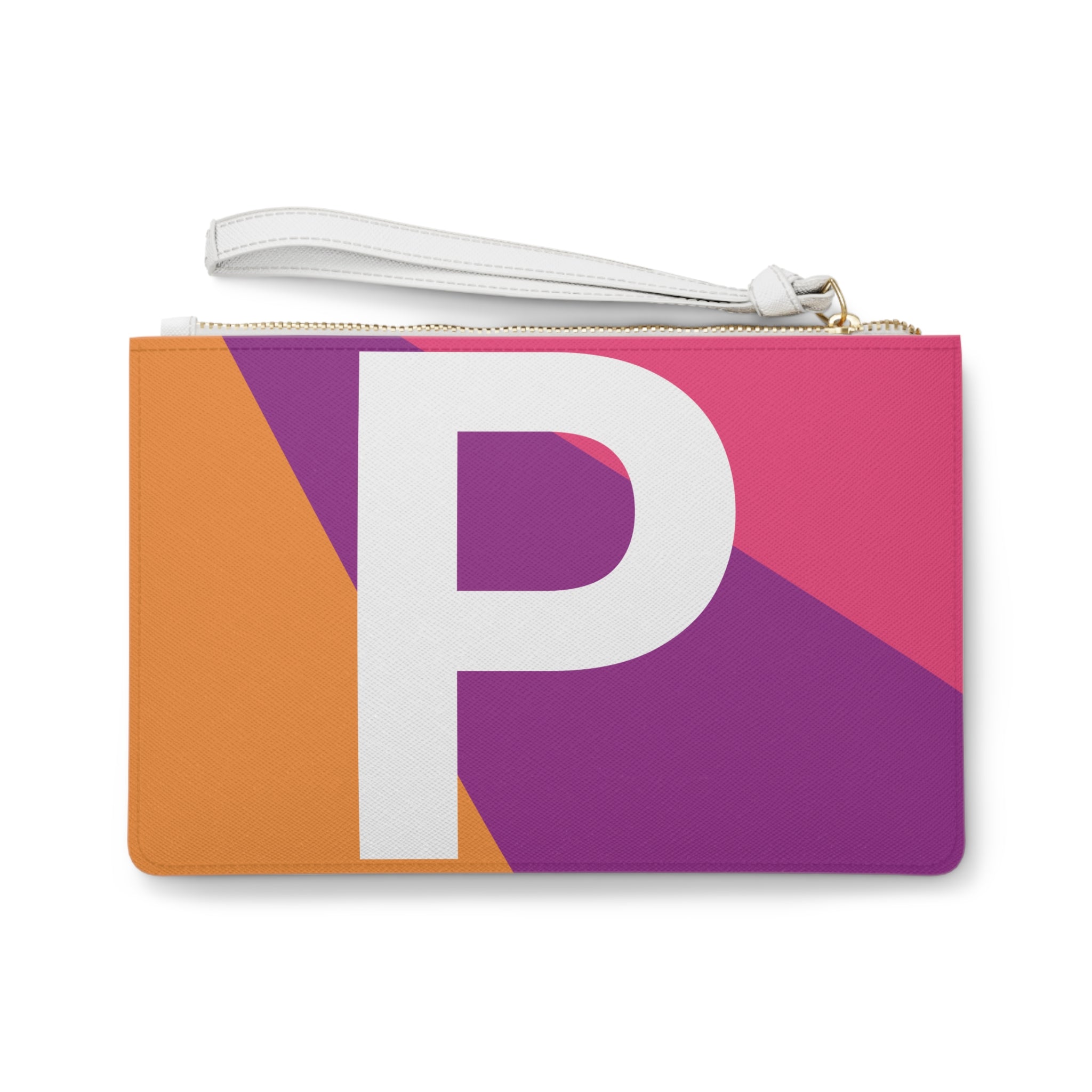 Monogram 'P' Colorblock Clutch Bag — Bold Geometric Wristlet for Everyday & Gifts