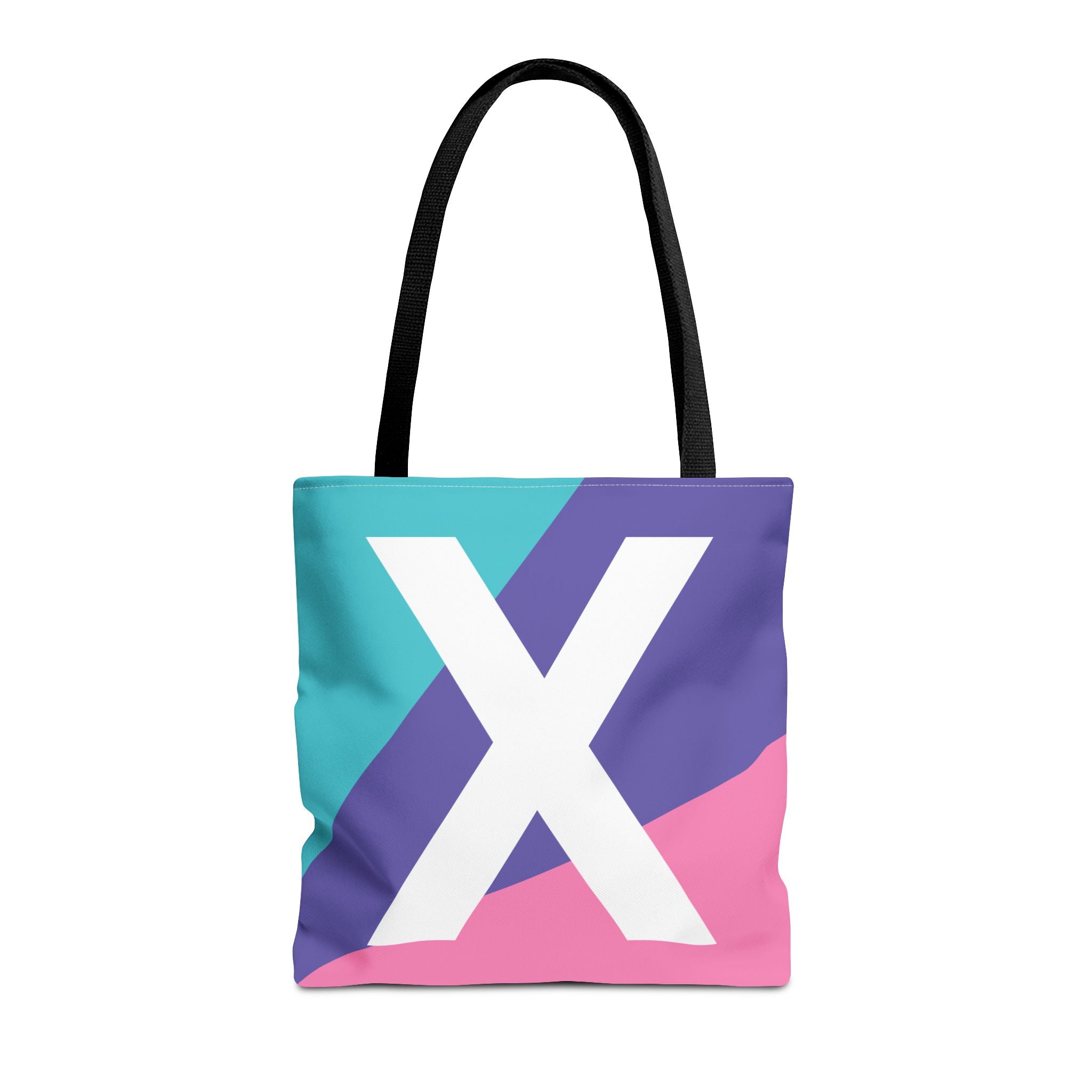 Monogram 'X' Colorblock Tote Bag — Personalized Initial X Shoulder Tote