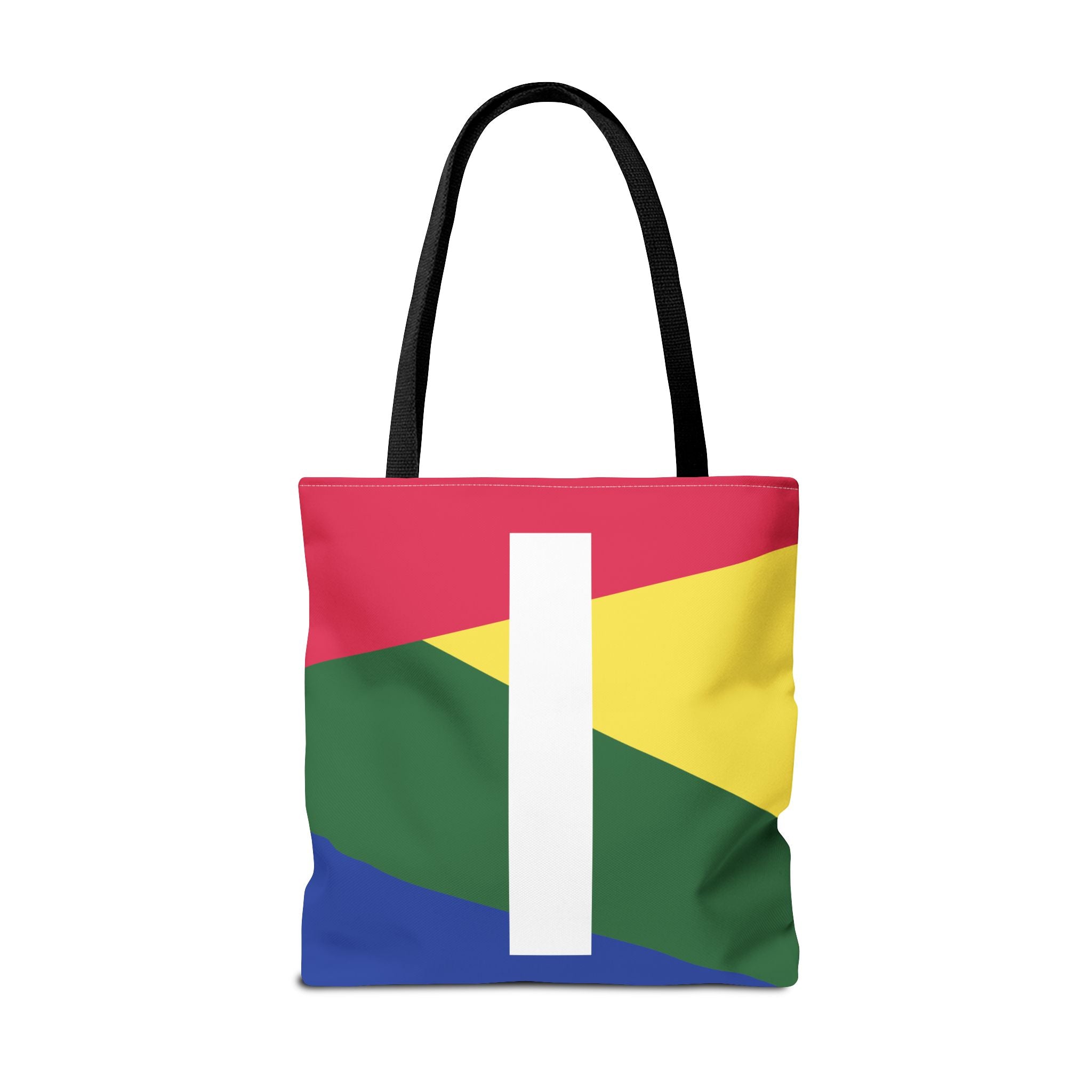 Monogram 'I' Colorblock Tote Bag — Personalized Initial I Shoulder Tote