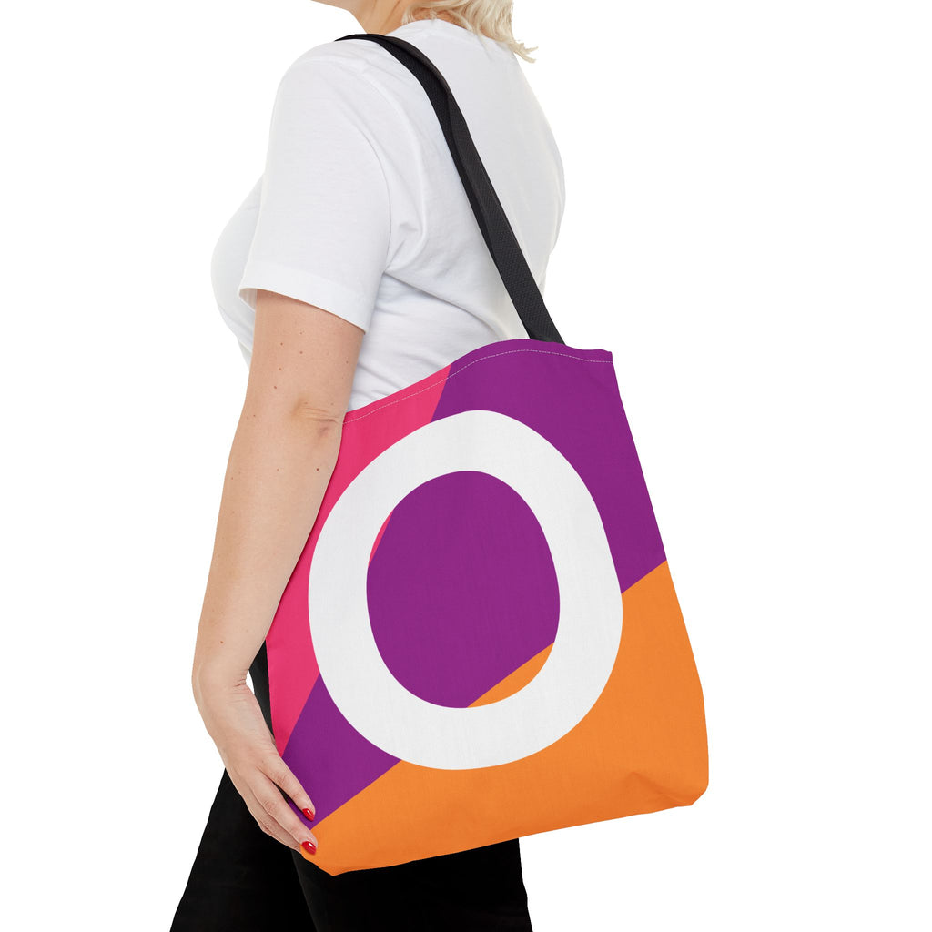 Monogram 'O' Colorblock Tote Bag — Personalized Initial O Shoulder Tote