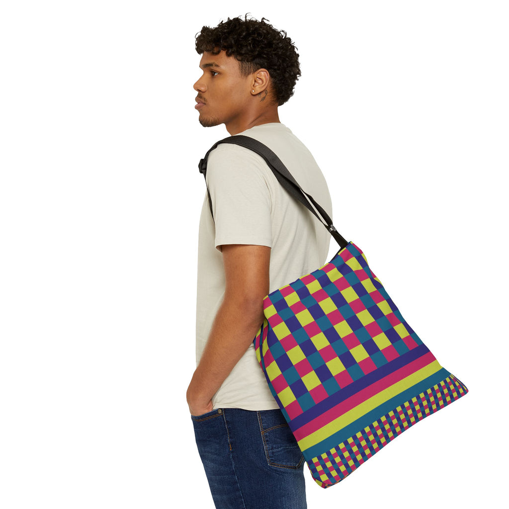 Colorblock Geometric Tote Bag