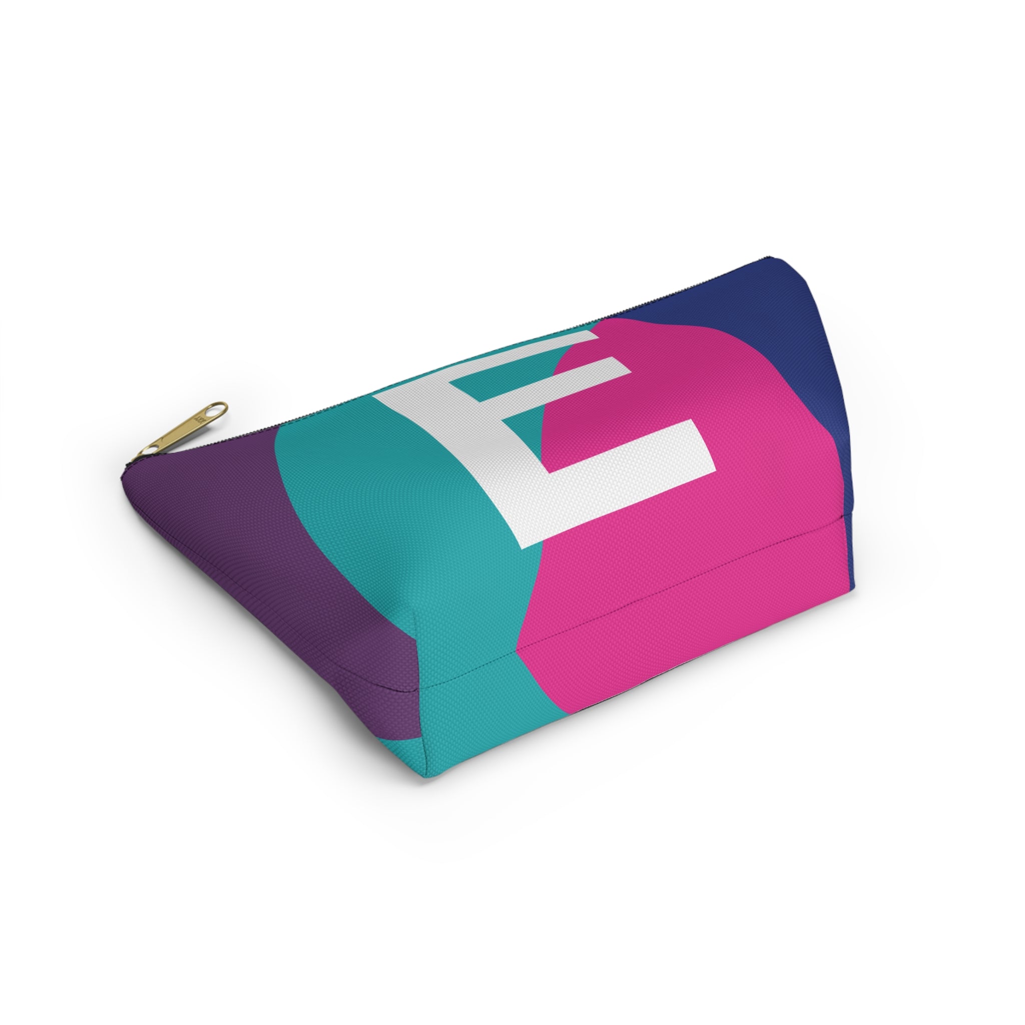 Initials Colorblock Accessory Pouch — Monogram E T-Bottom Cosmetic Bag