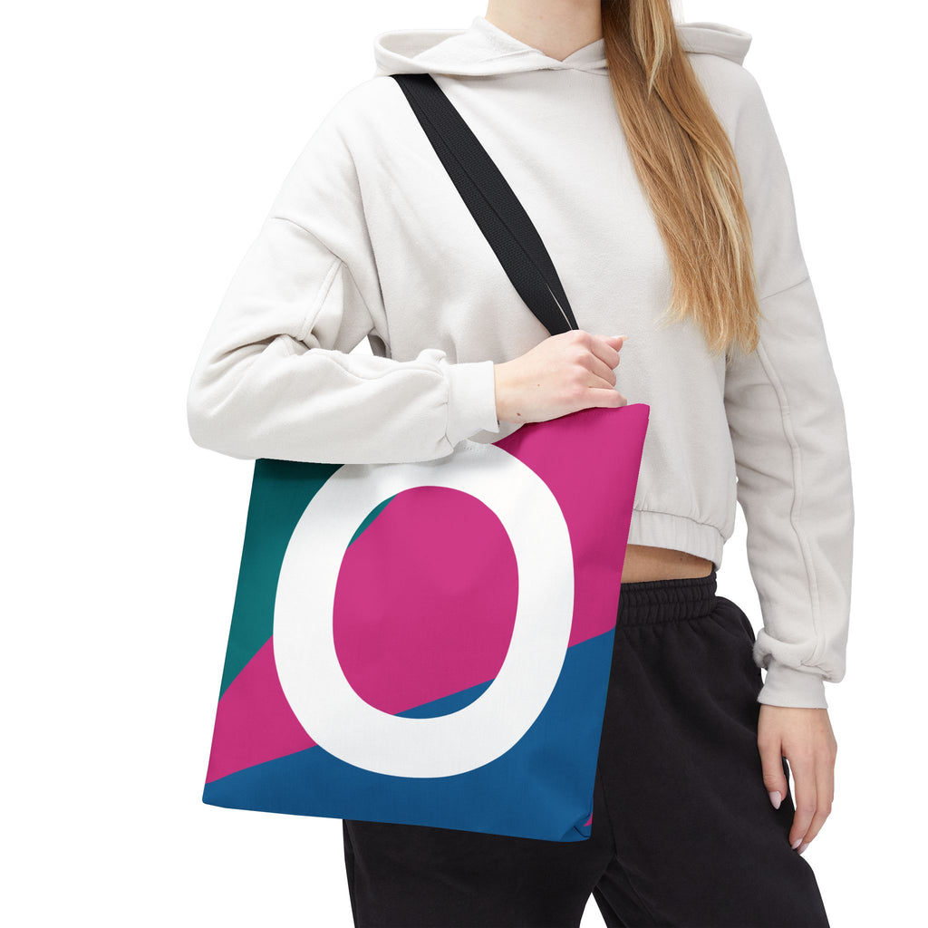 Monogram 'O' Colorblock Tote Bag — Personalized Initial O Shoulder Tote