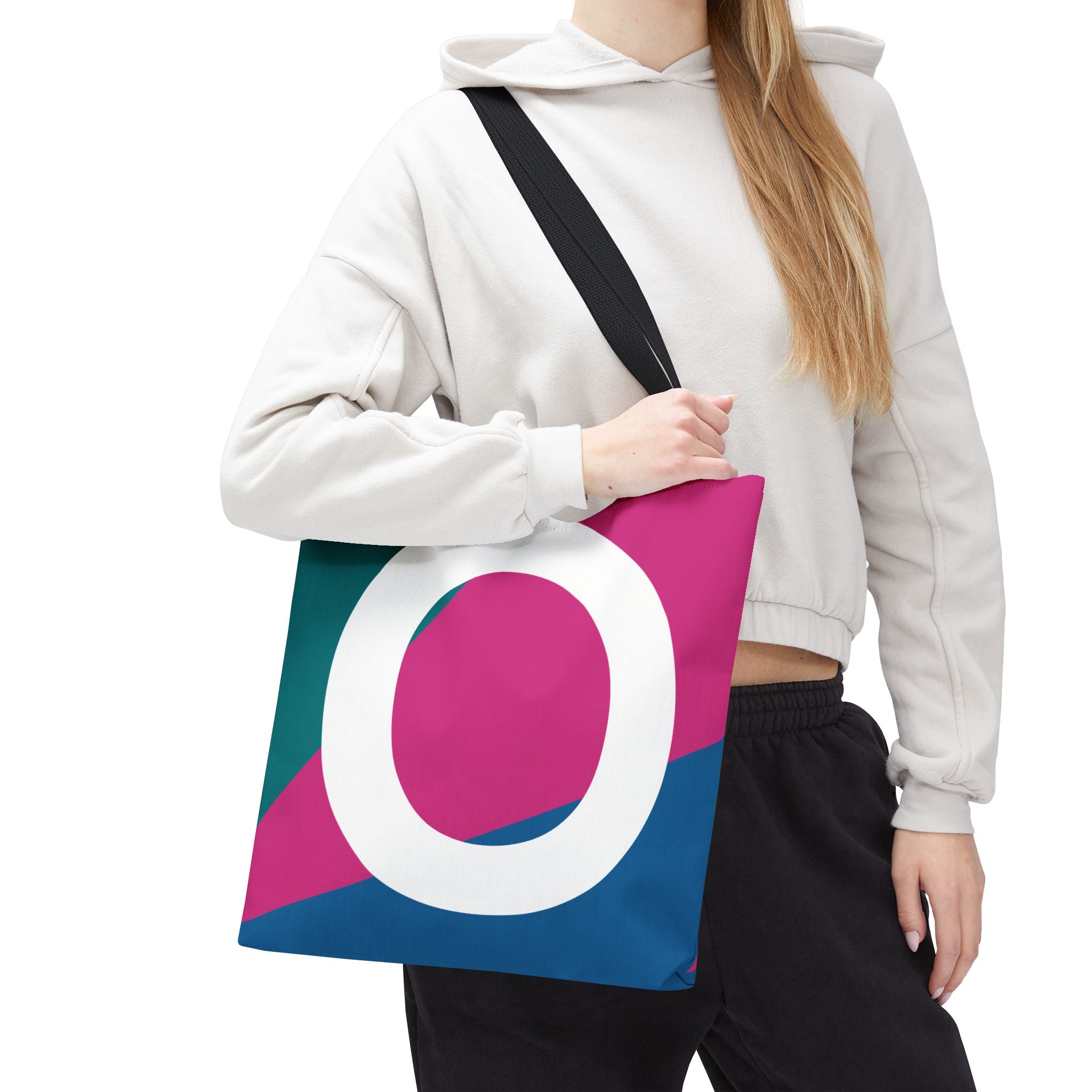 Monogram 'O' Colorblock Tote Bag — Personalized Initial O Shoulder Tote