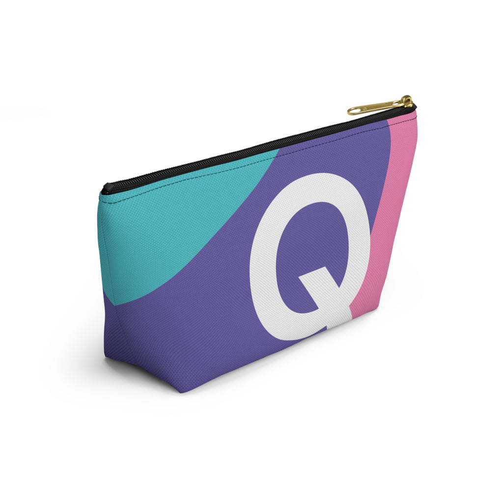 Colorblock Accessory Pouch — Monogram Q T-Bottom Cosmetic Bag