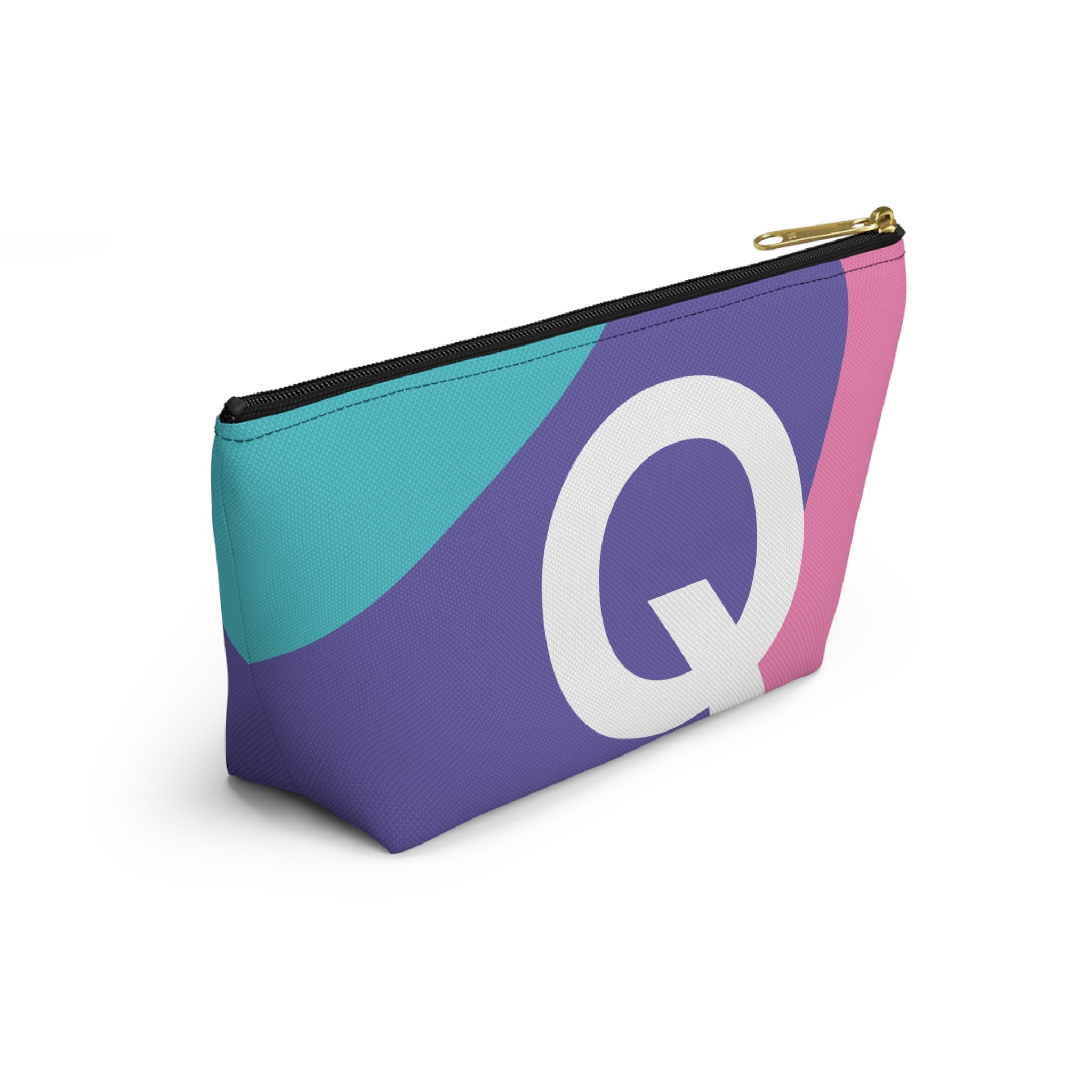 Colorblock Accessory Pouch — Monogram Q T-Bottom Cosmetic Bag
