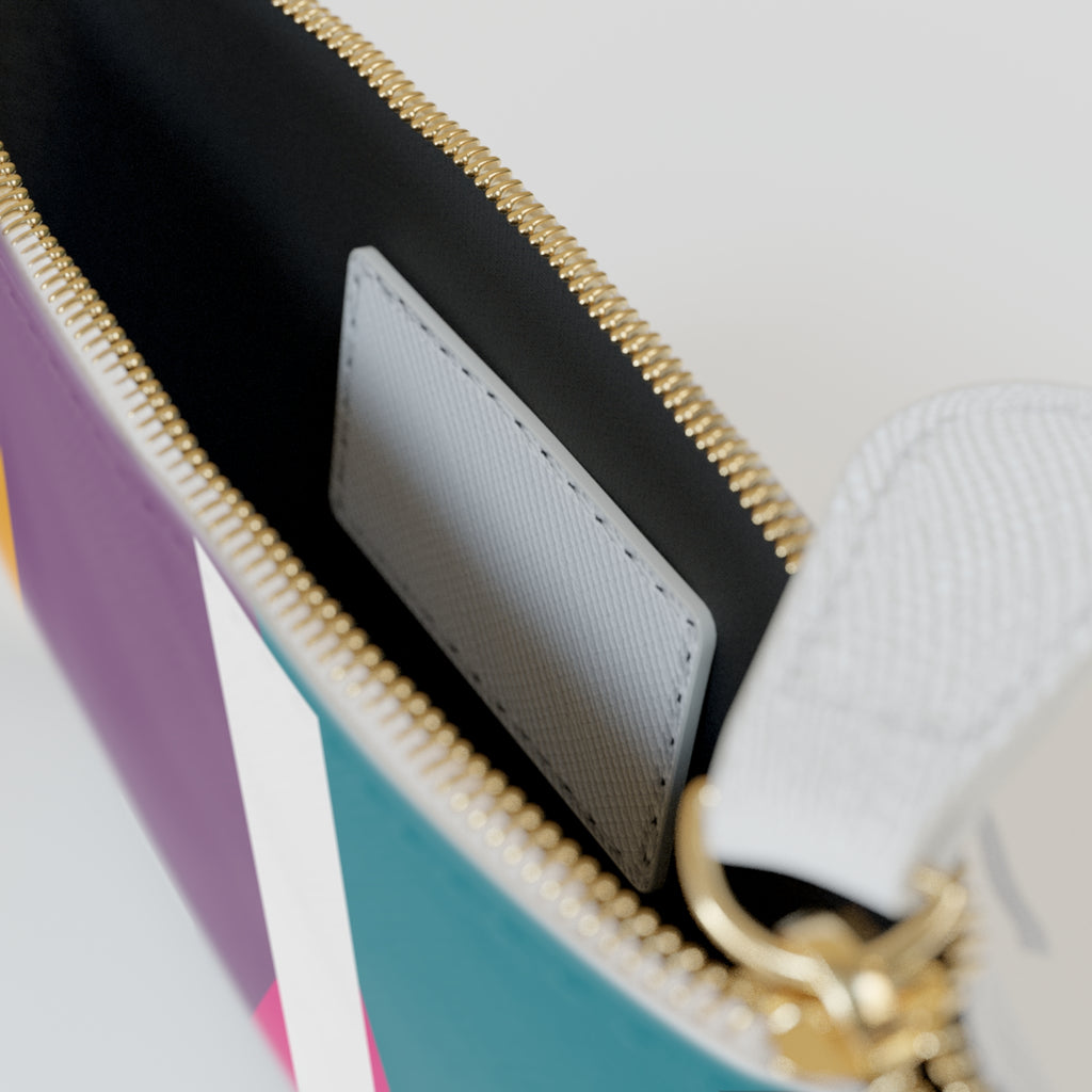 Initial J Mini Clutch — Colorblock Monogram Wristlet Wallet