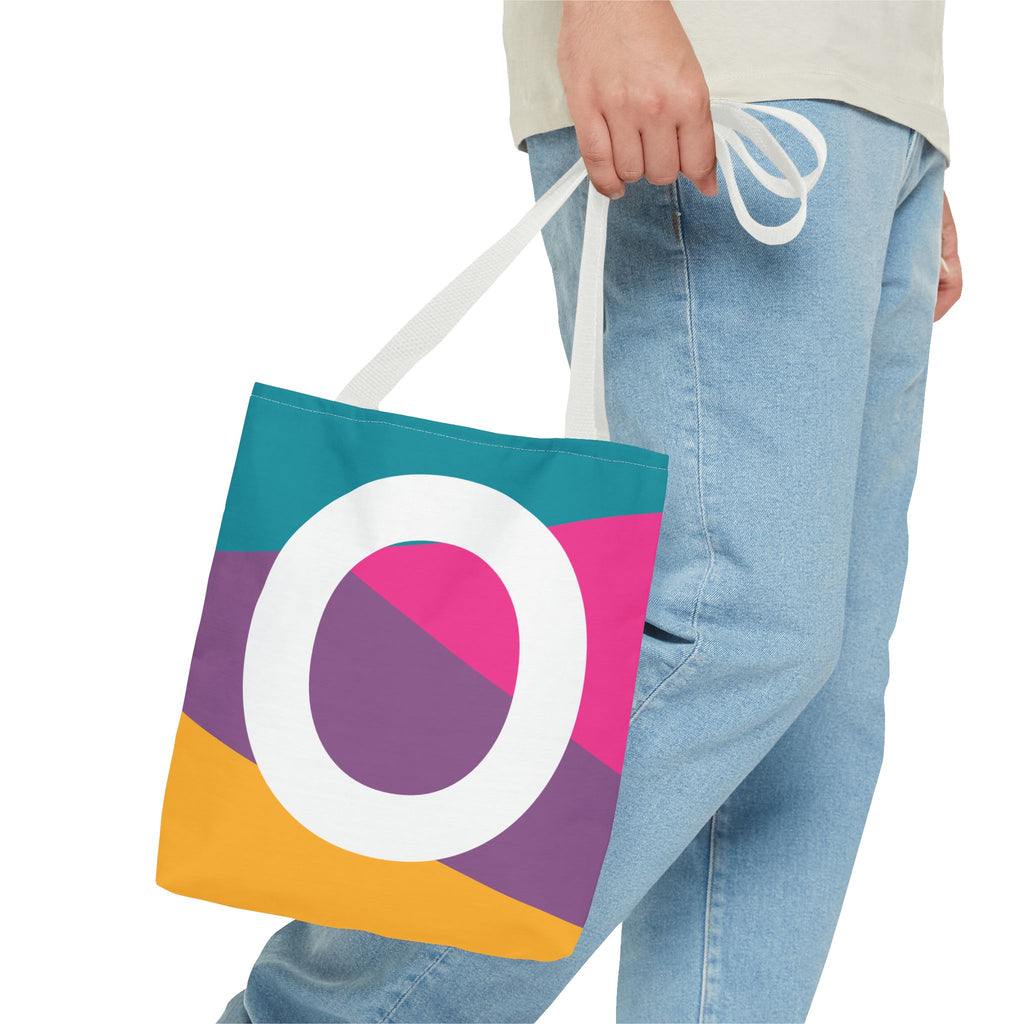 Monogram 'O' Colorblock Tote Bag — Personalized Initial O Shoulder Tote