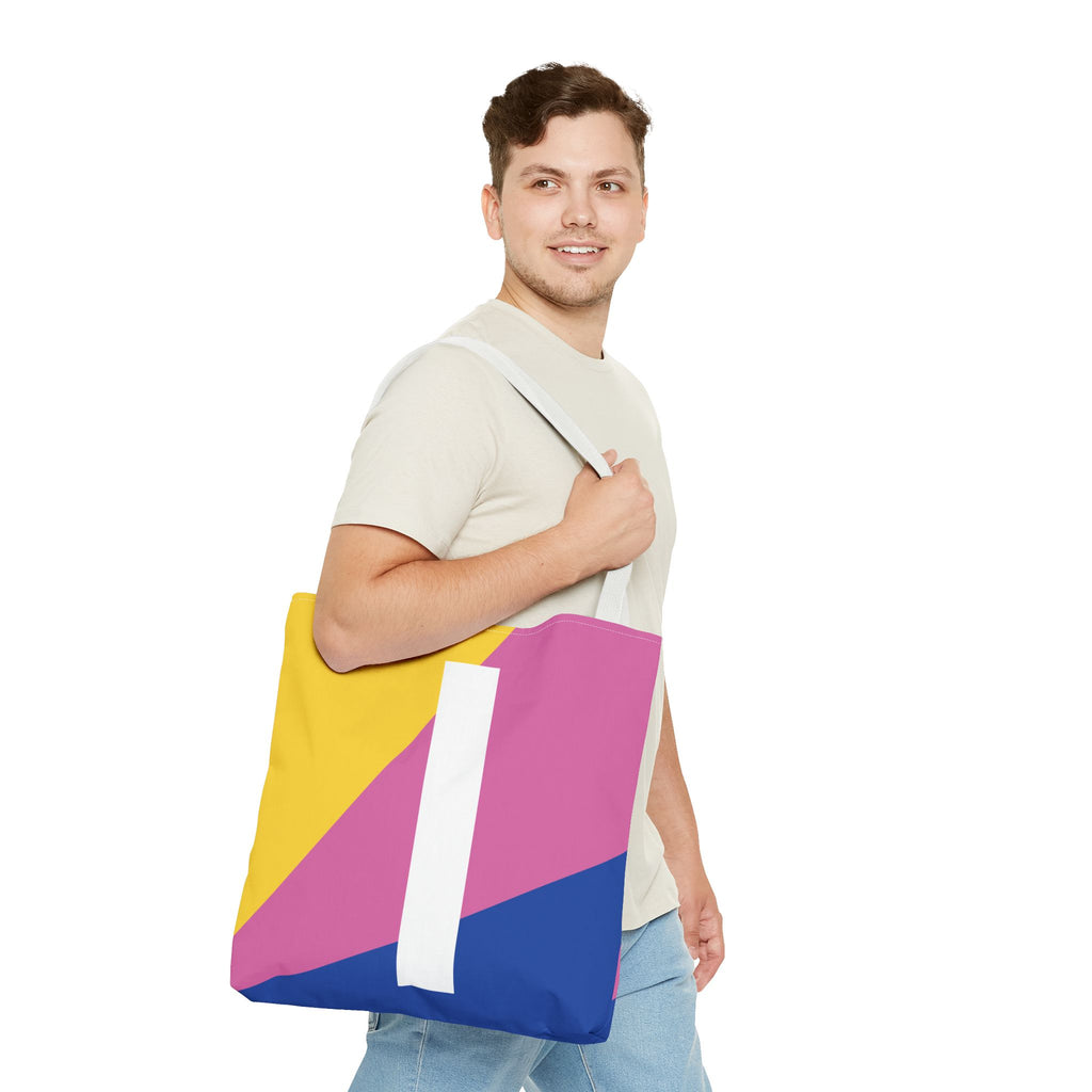 Monogram 'I' Colorblock Tote Bag — Personalized Initial I Shoulder Tote