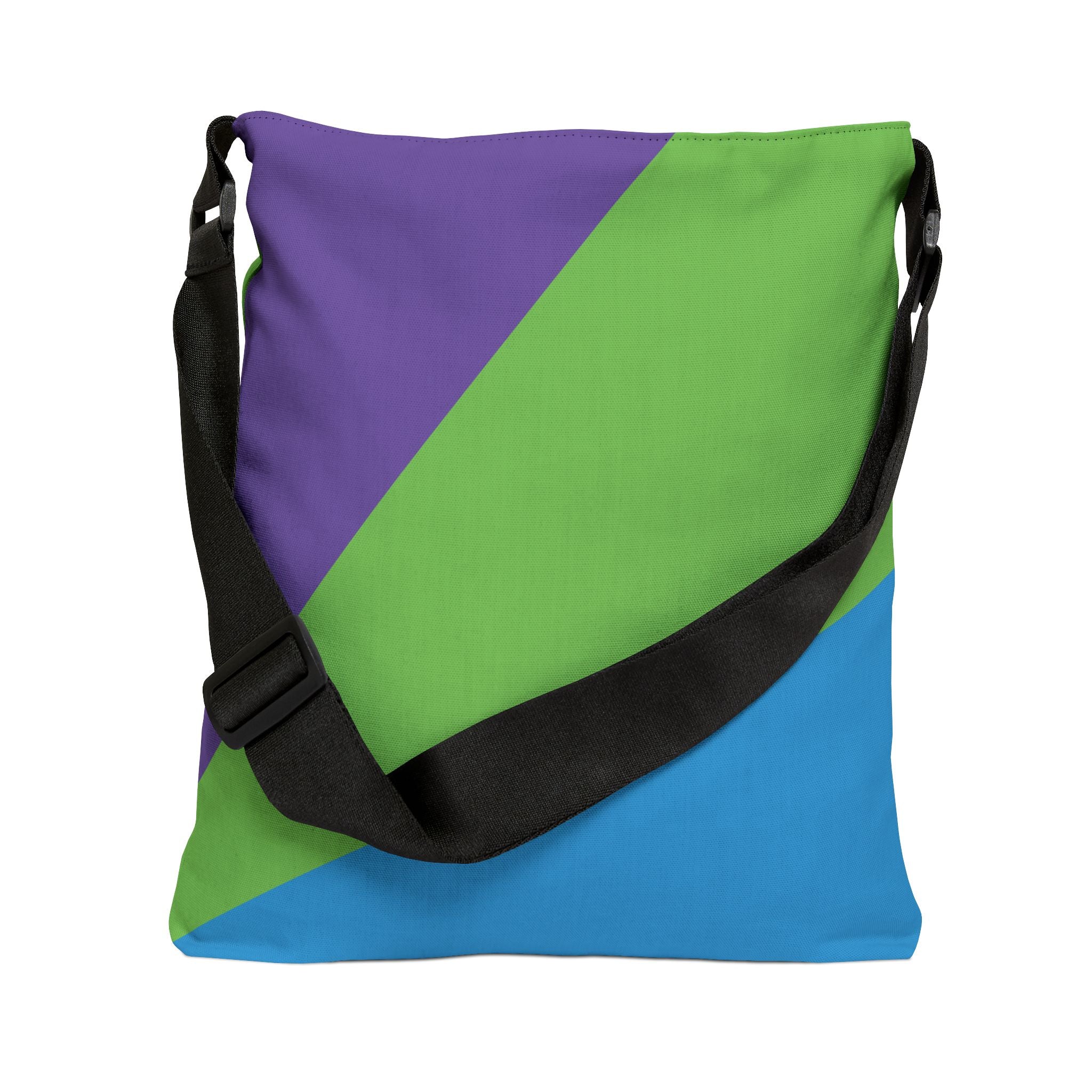Colorblock Geometric Tote Bag — Adjustable Strap, Bright Abstract Pattern