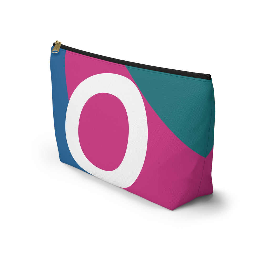 Initials Colorblock Accessory Pouch — Monogram O T-Bottom Cosmetic Bag