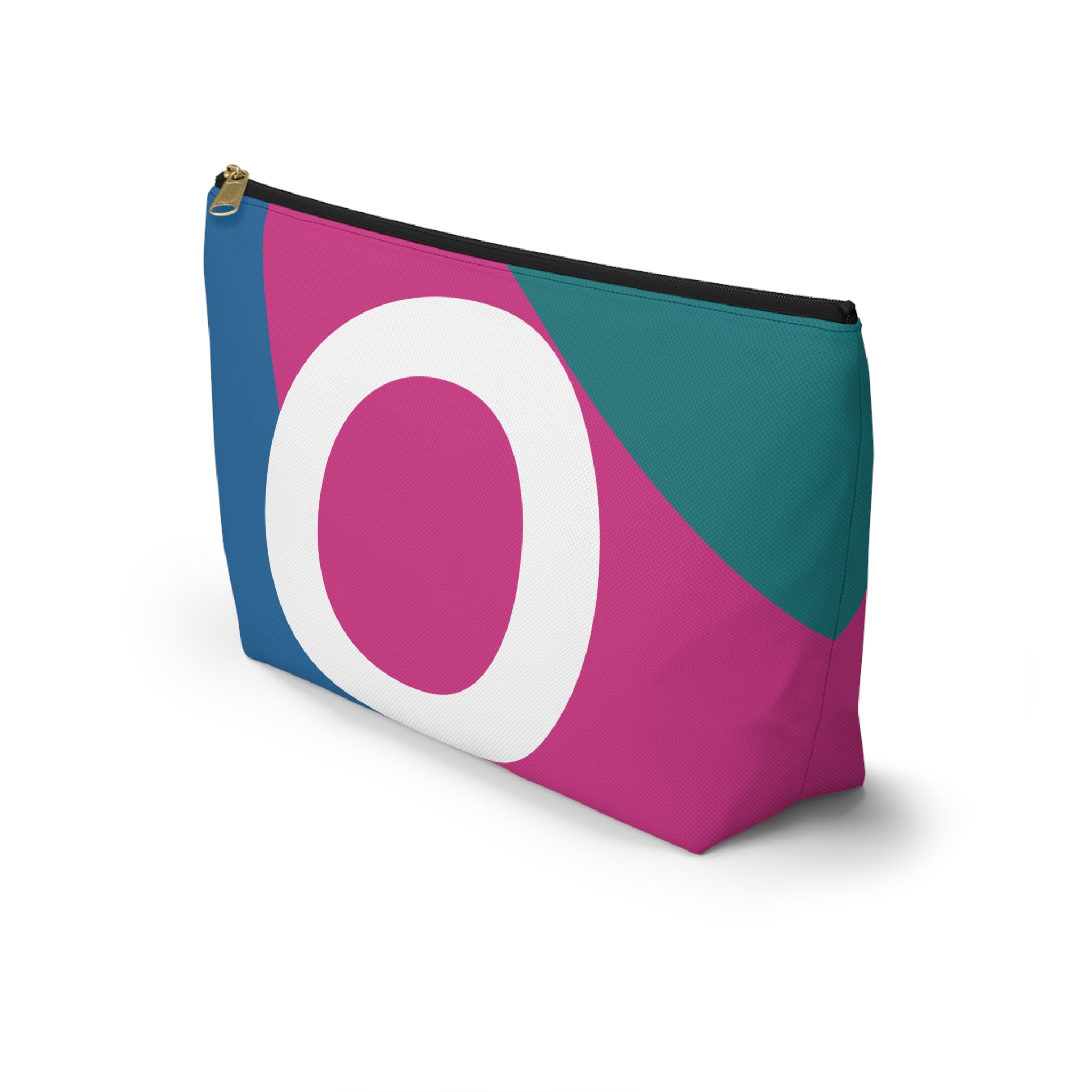 Initials Colorblock Accessory Pouch — Monogram O T-Bottom Cosmetic Bag