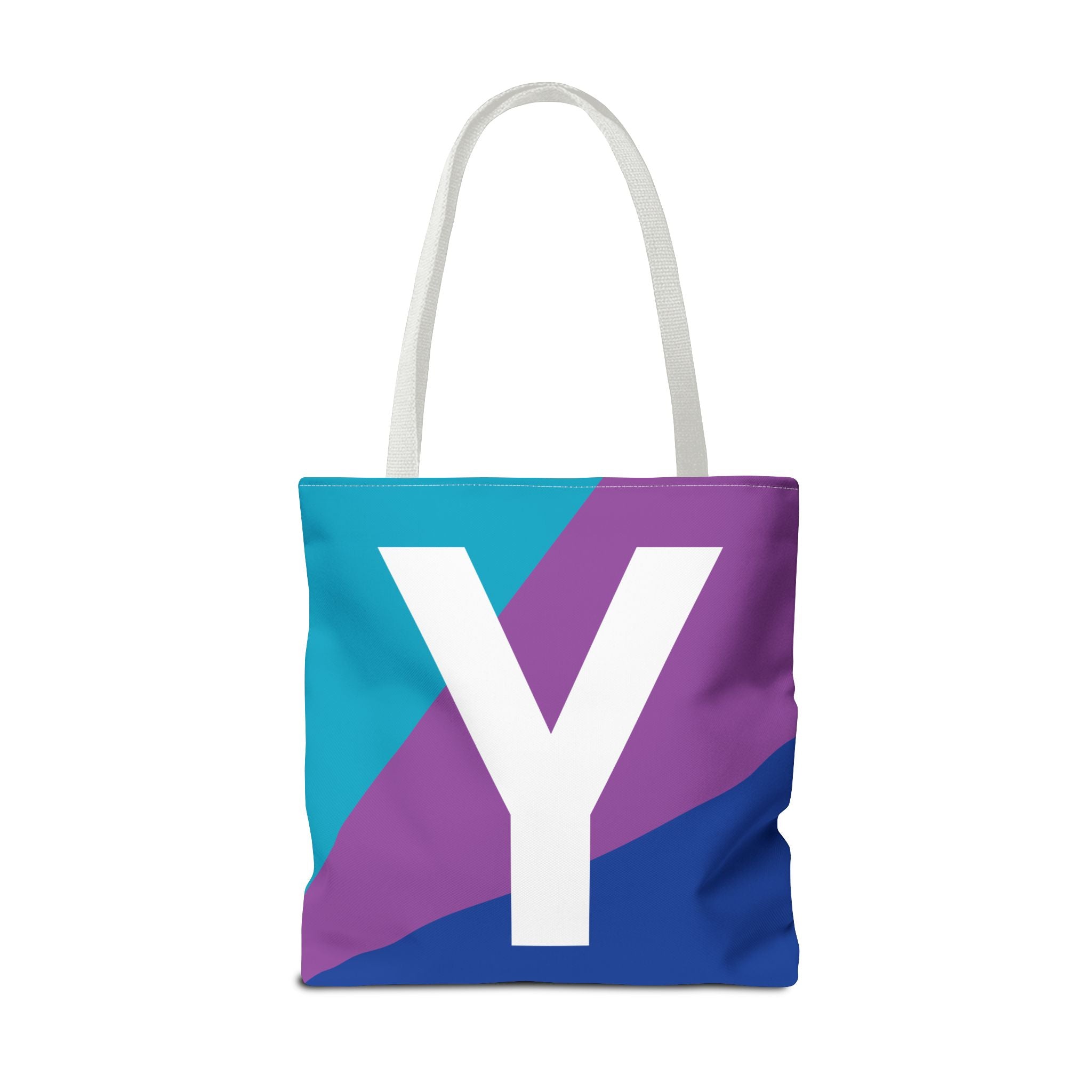 Monogram 'Y' Colorblock Tote Bag — Personalized Initial Y Shoulder Tote