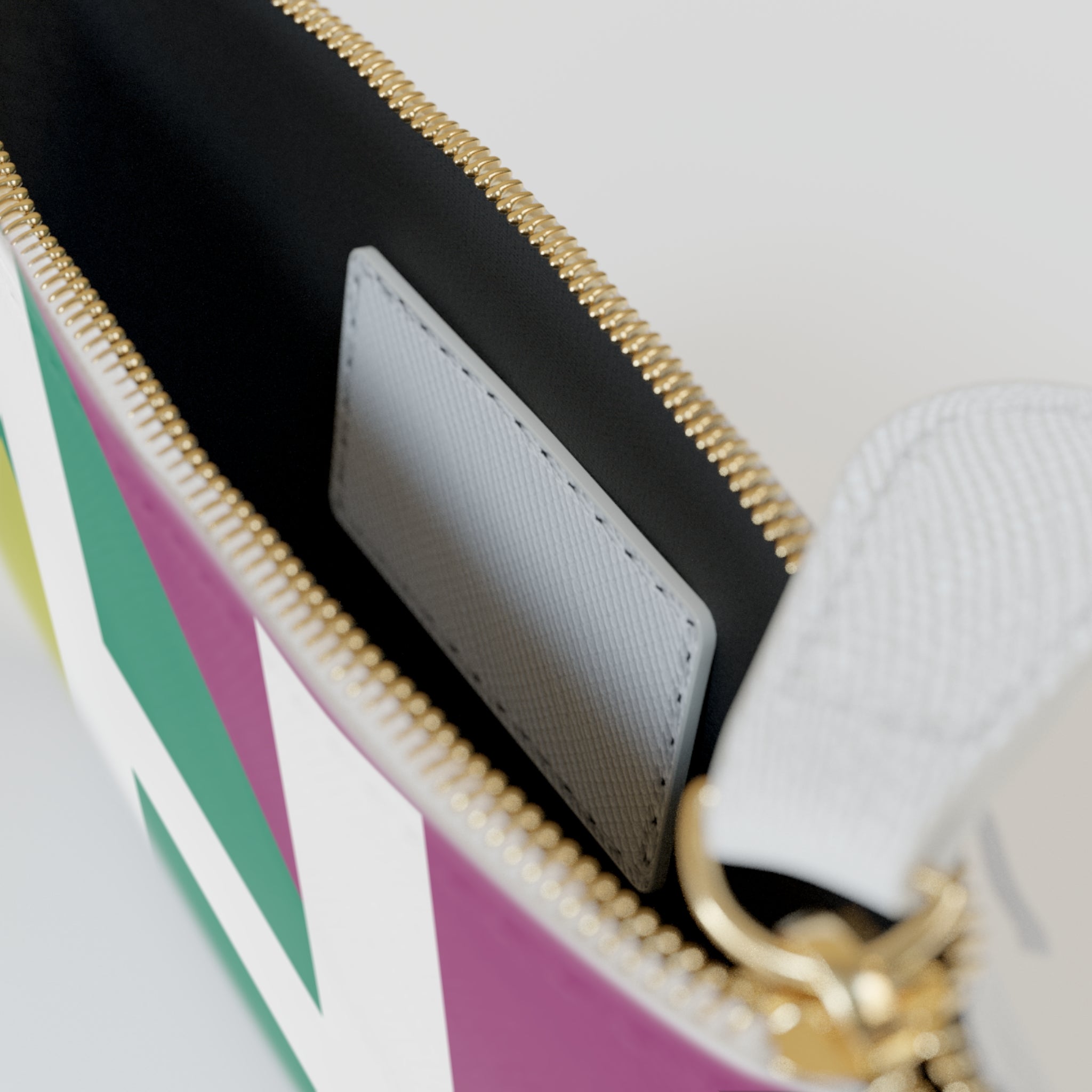 Initial H Mini Clutch — Colorblock Monogram Wristlet Wallet