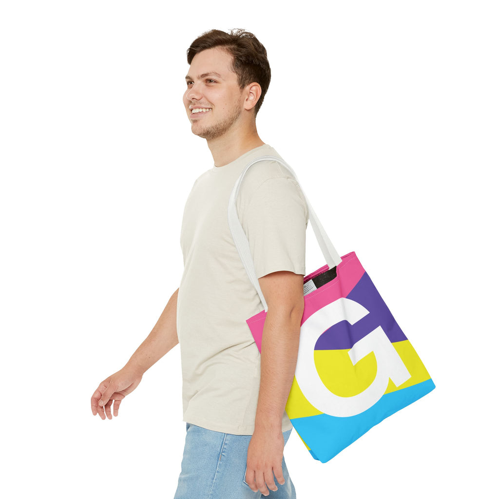 Monogram 'G' Colorblock Tote Bag — Personalized Initial G Shoulder Tote