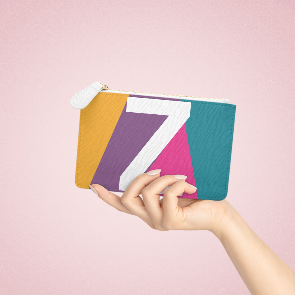 Initial Z Mini Clutch — Colorblock Monogram Wristlet Wallet