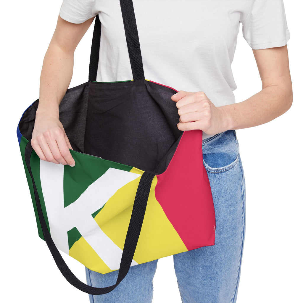 Personalized 'K' Colorblock Tote Bag — Monogram Weekender Tote