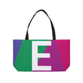 Personalized 'E' Colorblock Tote Bag — Monogram Weekender Tote
