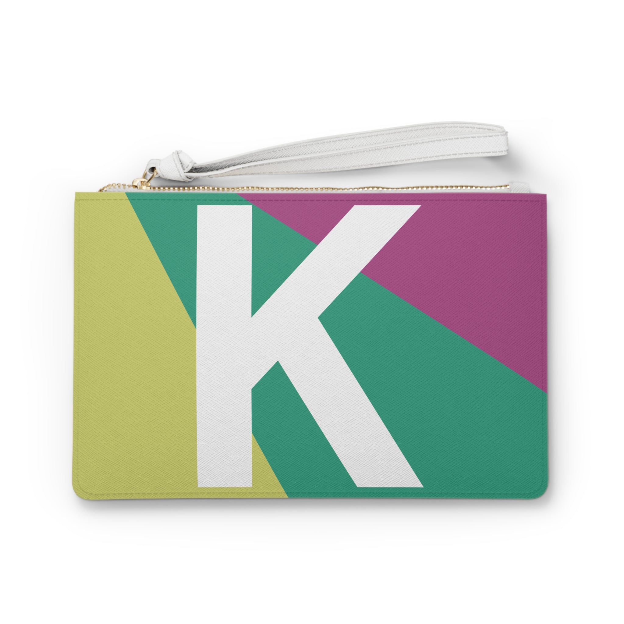 Monogram 'K' Colorblock Clutch Bag — Bold Geometric Wristlet for Everyday & Gifts