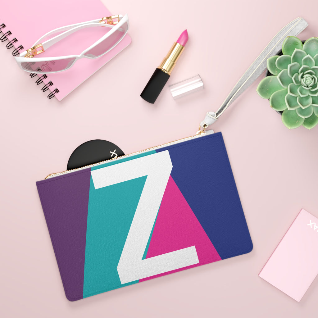 Monogram 'Z' Colorblock Clutch Bag — Bold Geometric Wristlet for Everyday & Gifts